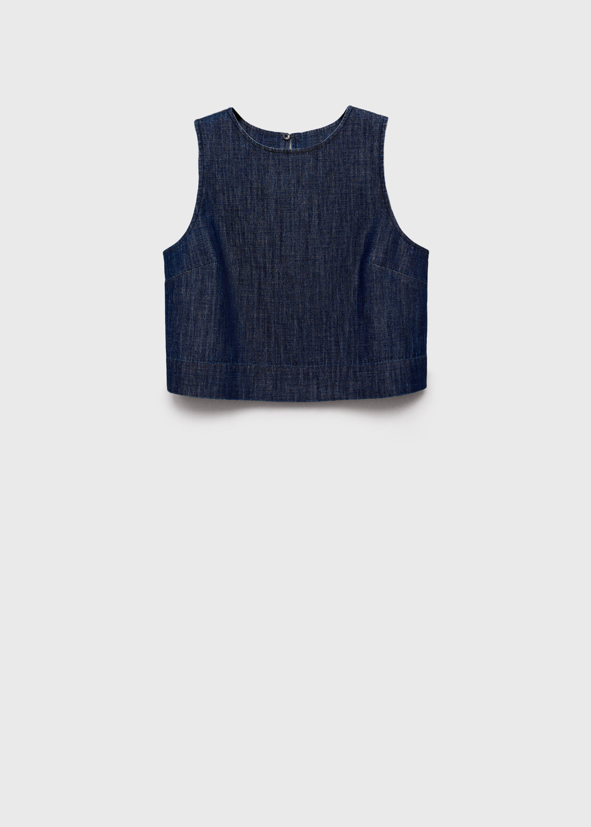 Rinse-wash denim crop top - Article without model