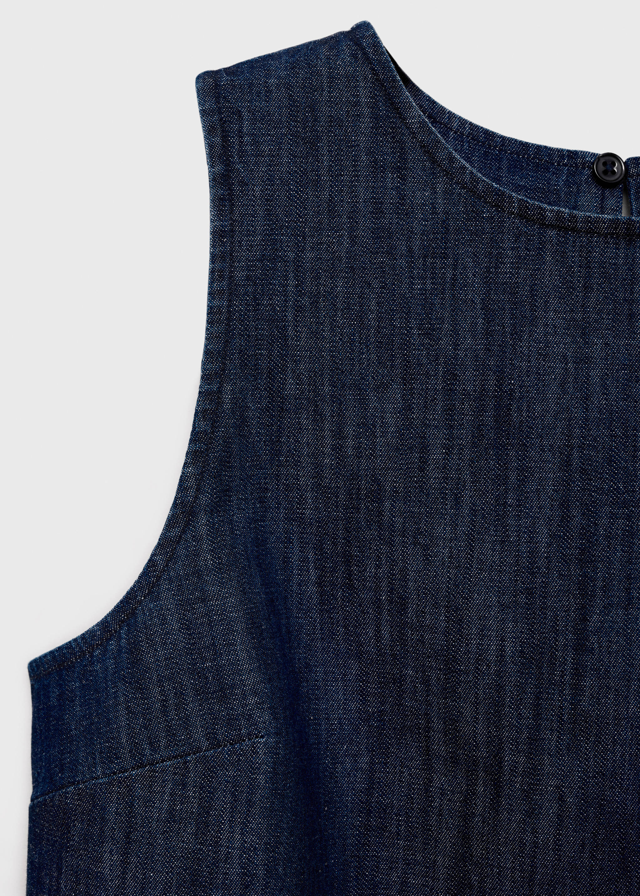 Rinse-wash denim crop top - Details of the article 0