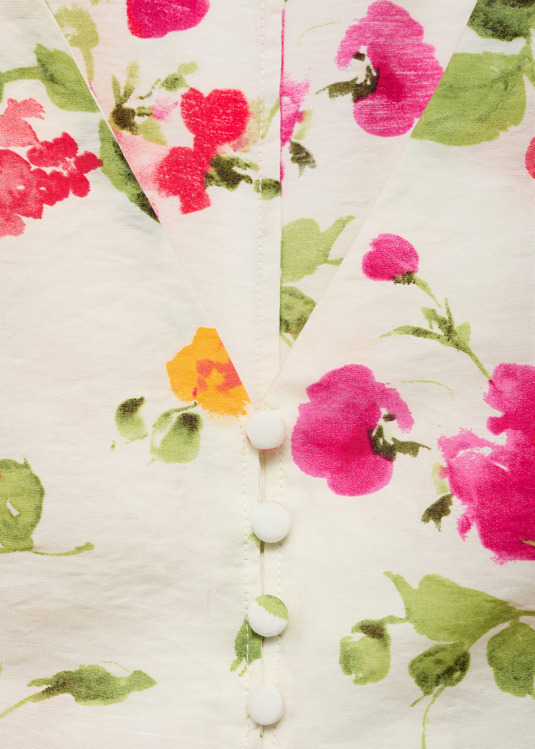 Taillierte Bluse mit Blumenmuster und Knöpfen - Detail des Artikels 8