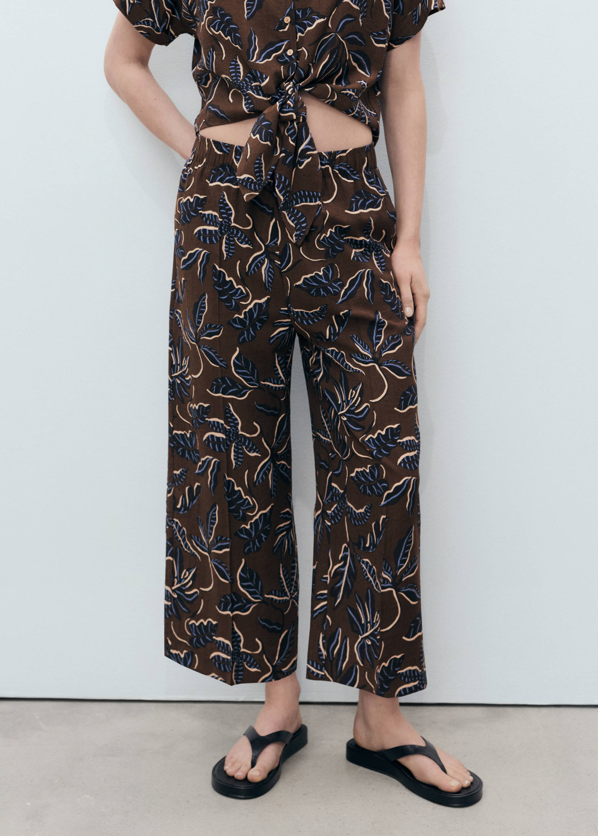 Printed culotte trousers - Medium plane