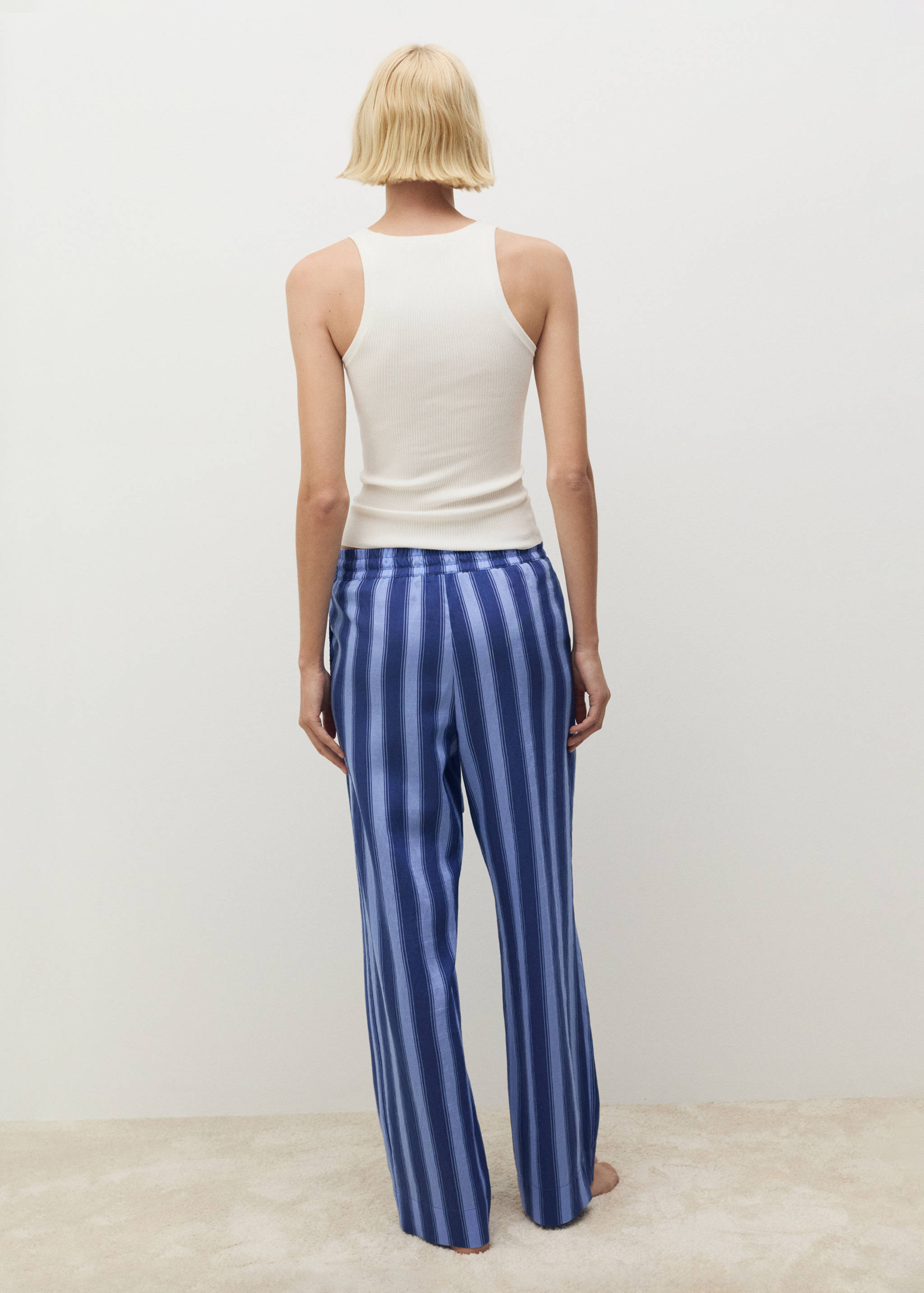 Woven lyocell trousers with two-tone stripes - Reverse of the article