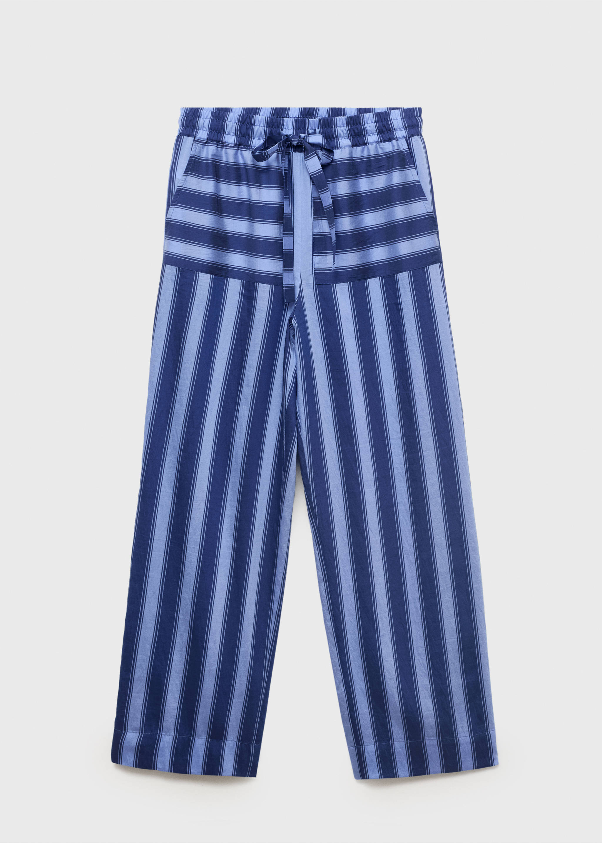 Woven lyocell trousers with two-tone stripes - Article without model, Blue. Ref: 87048651-00.