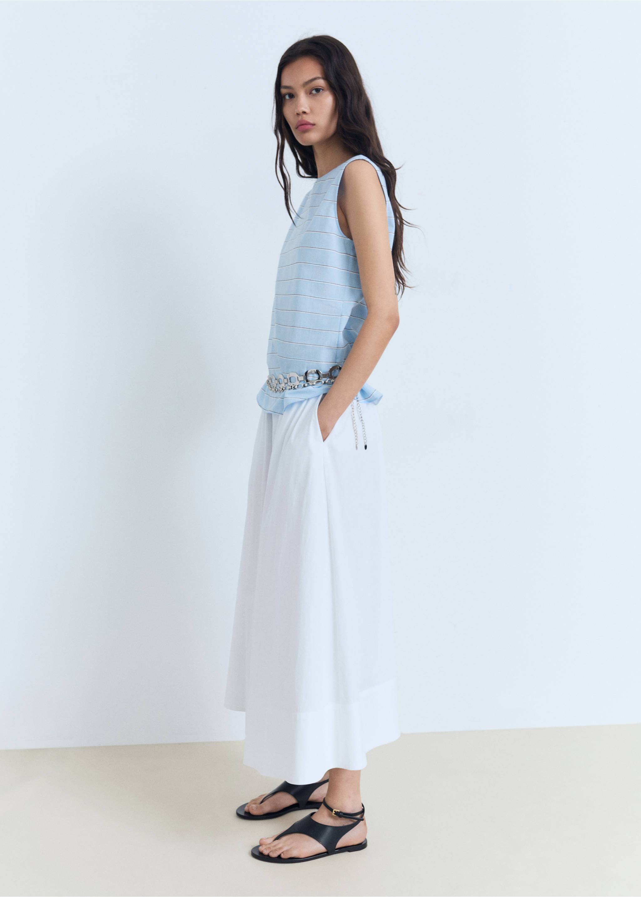 Brusa cotó ratlles - Detall de l'article 2, Blau cel. Ref: 87048653-00.