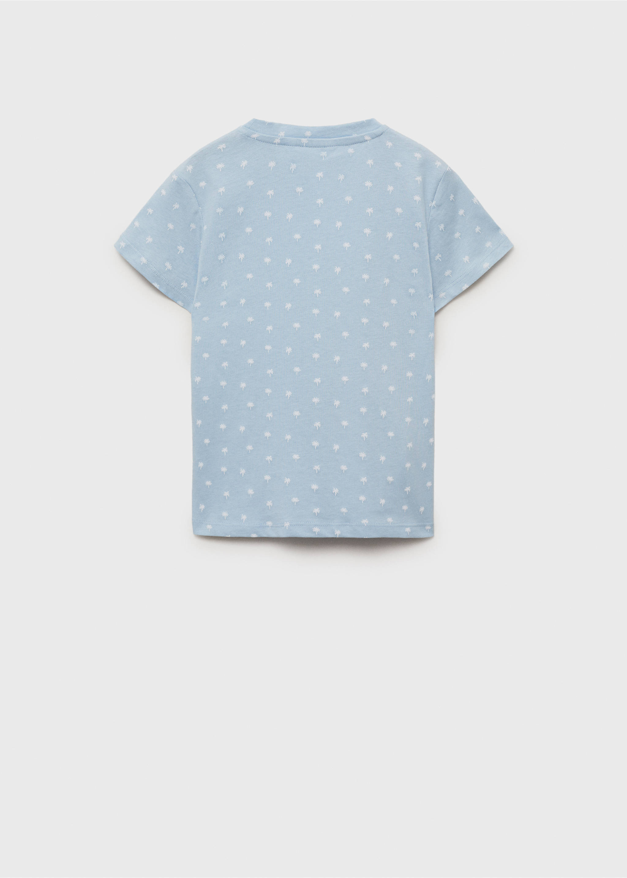 Embroidered detail print t-shirt - Reverse of the article, Sky Blue. Ref: 87049064-00.