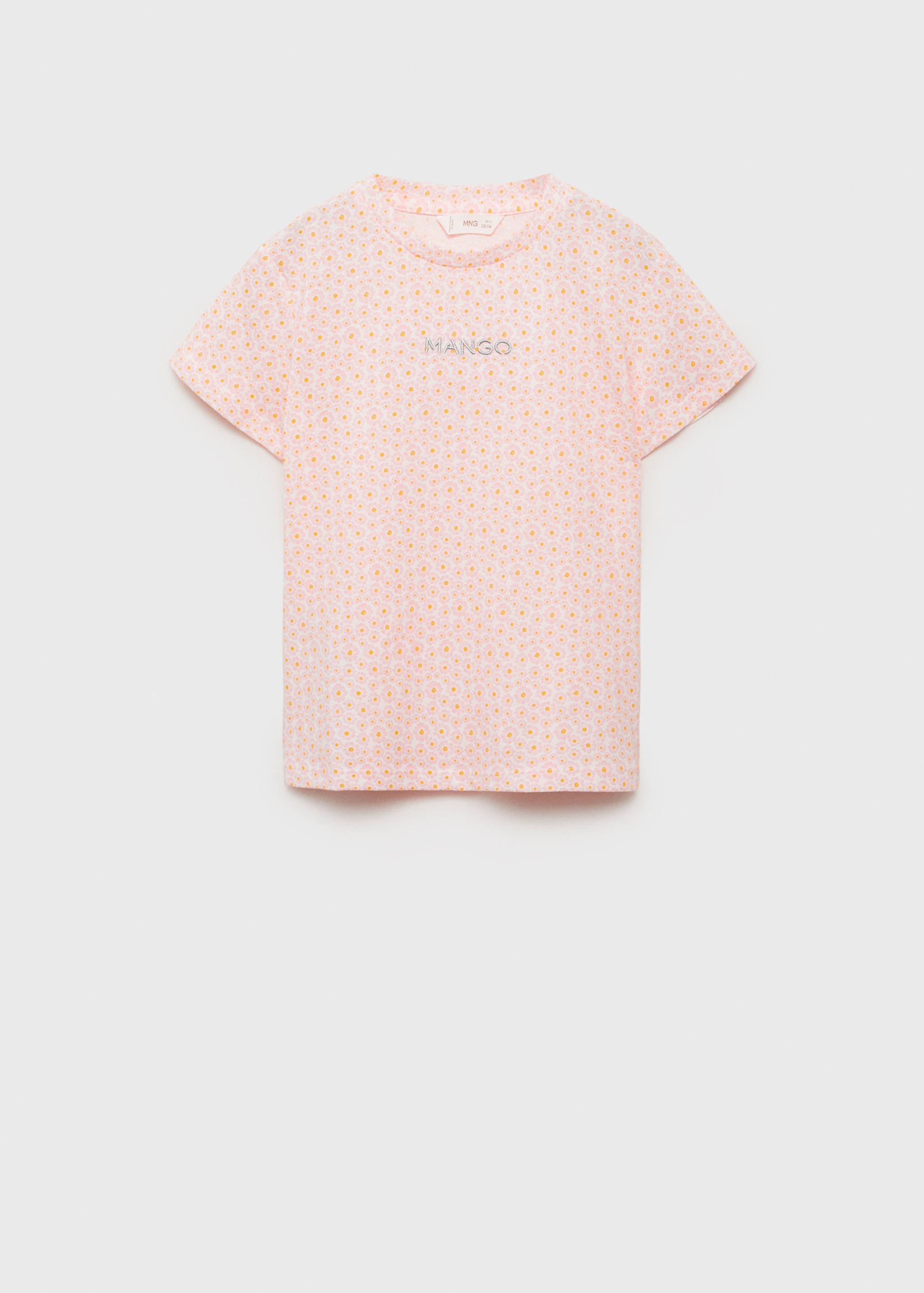 Embroidered detail print t-shirt - Article without model