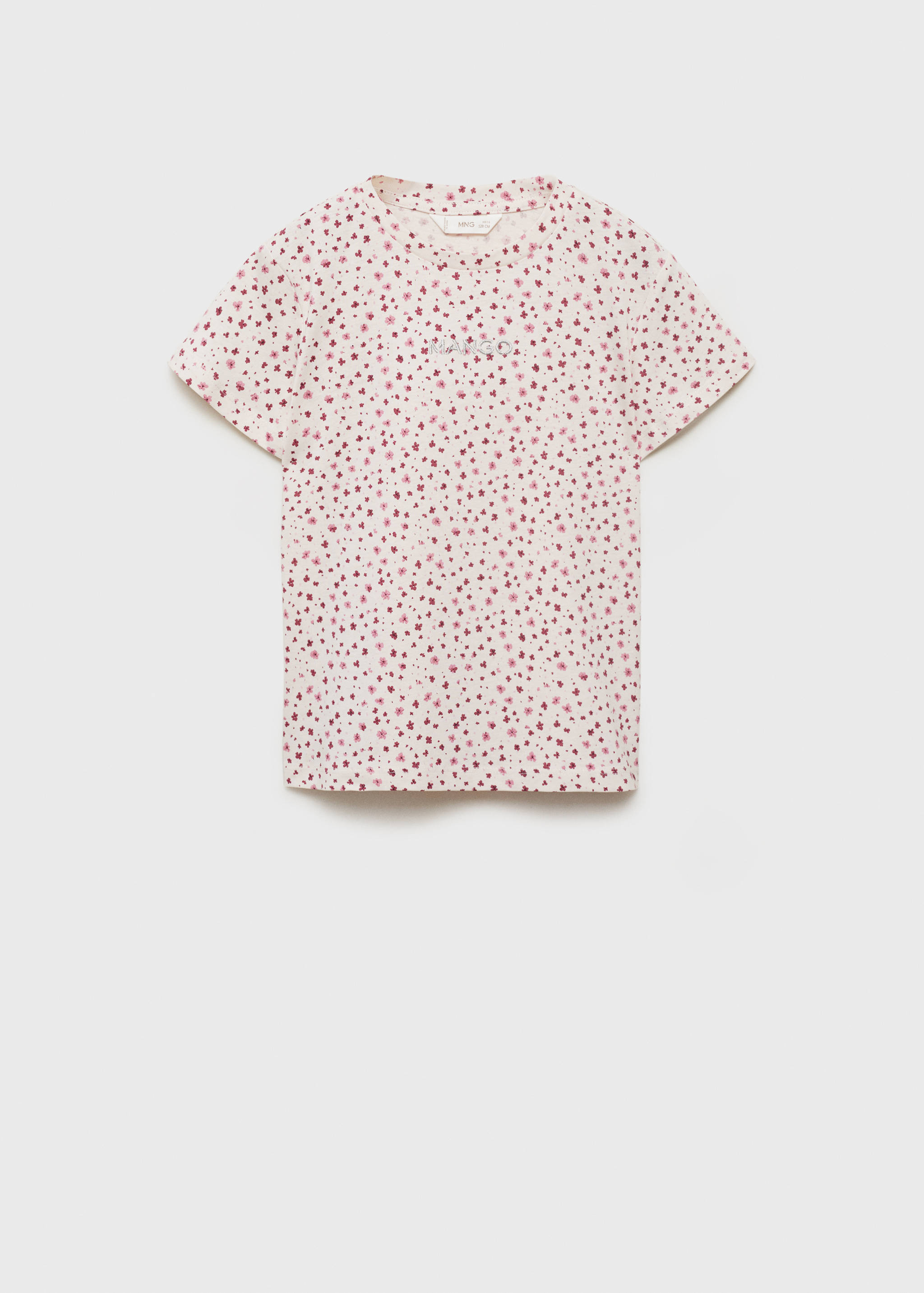 Embroidered detail print t-shirt - Article without model