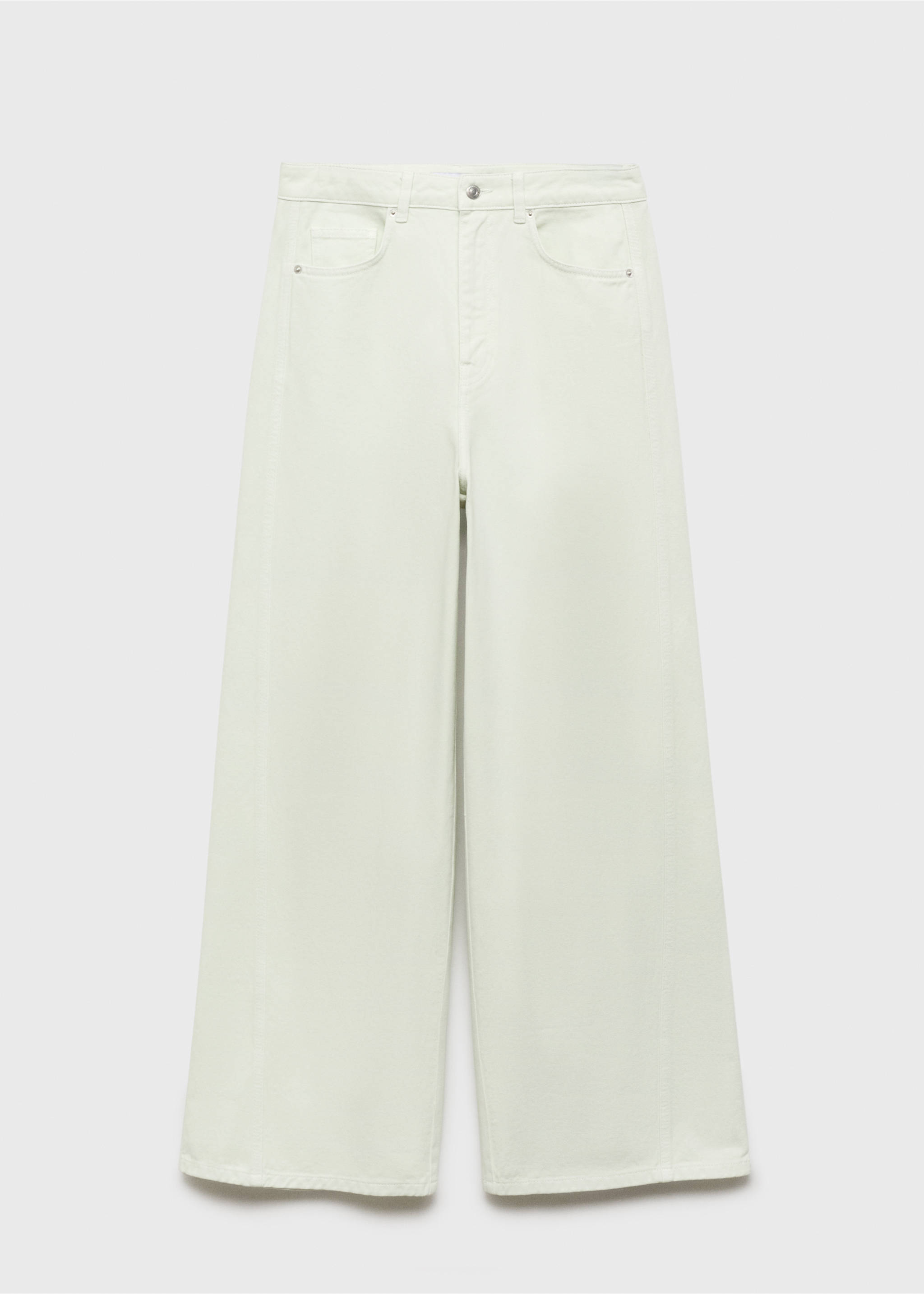 Wide leg mid-rise jeans - Article without model, Pastel Green. Ref: 87049065-00.