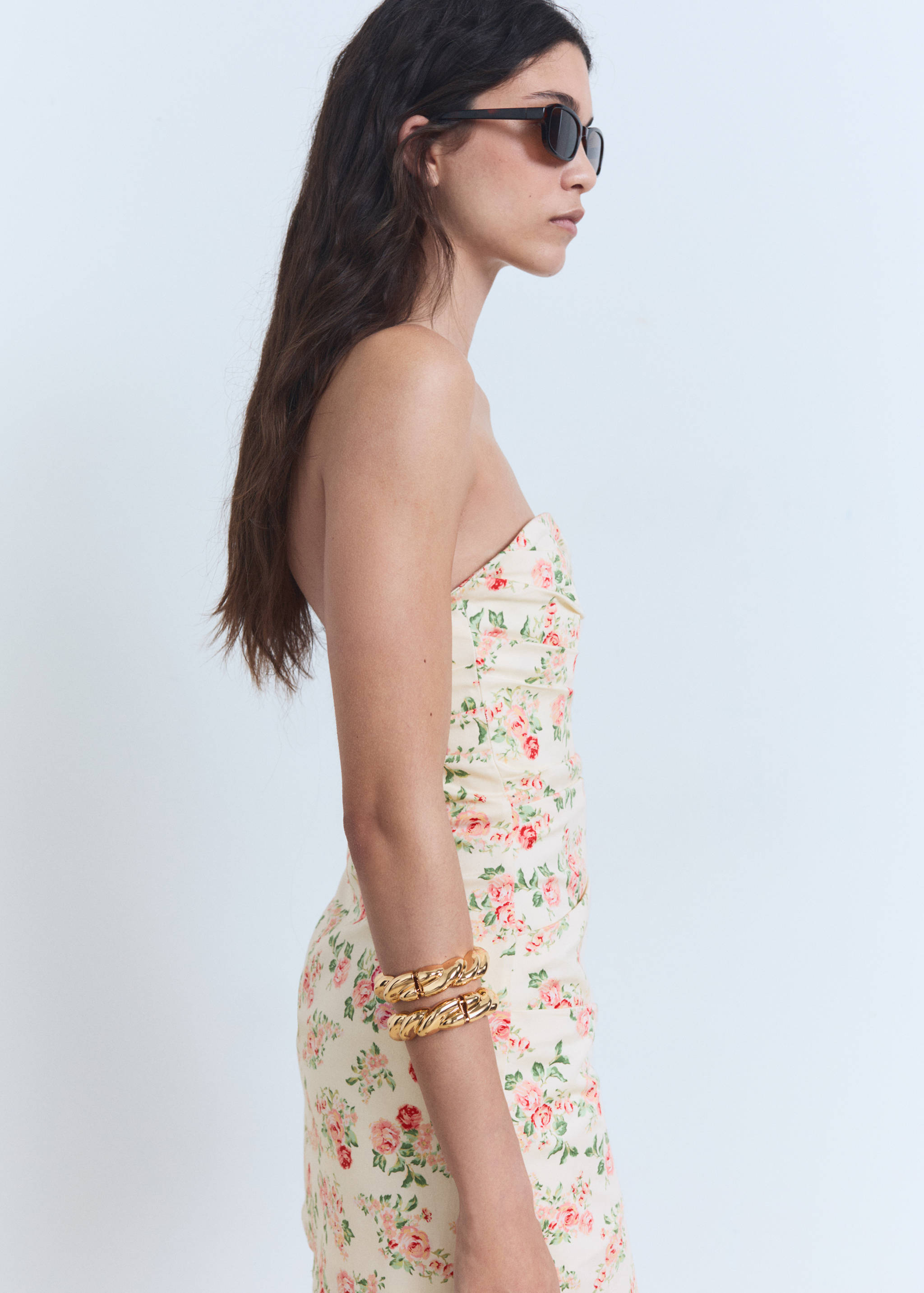 Strapless floral dress - Details of the article 1