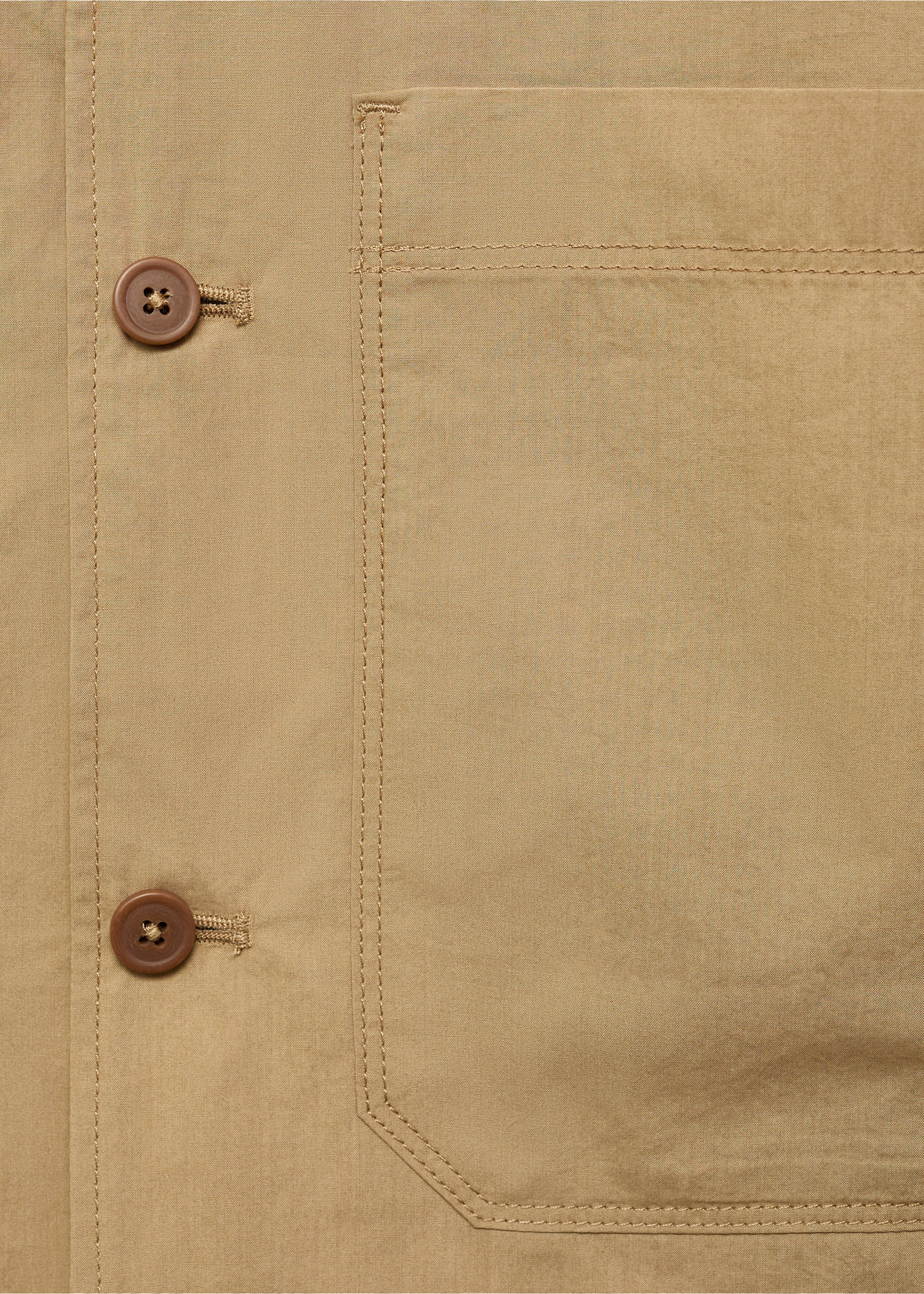 Sobrecamisa de algodão com bolso - Pormenor do artigo 8, Bege. Ref: 87049204-00.