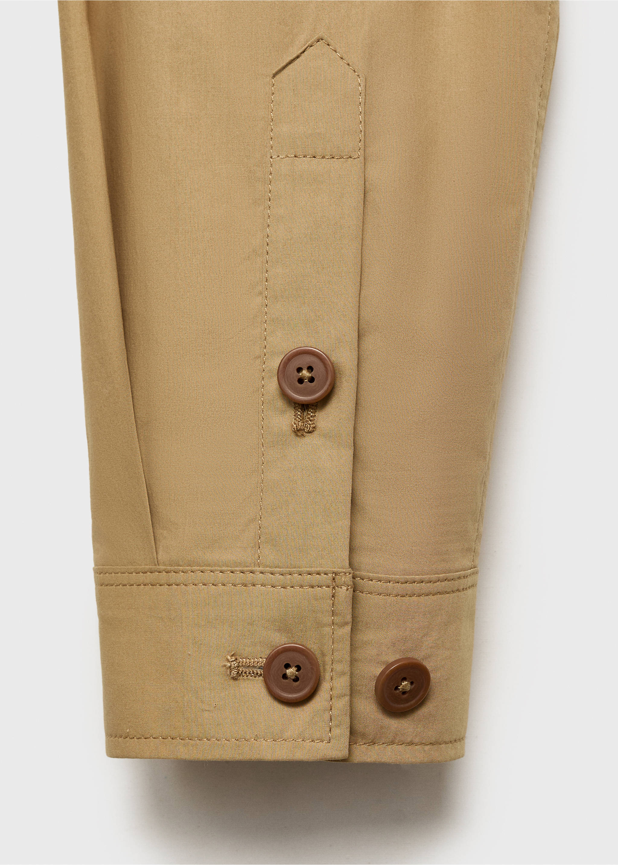 Sobrecamisa de algodão com bolso - Pormenor do artigo 0, Bege. Ref: 87049204-00.