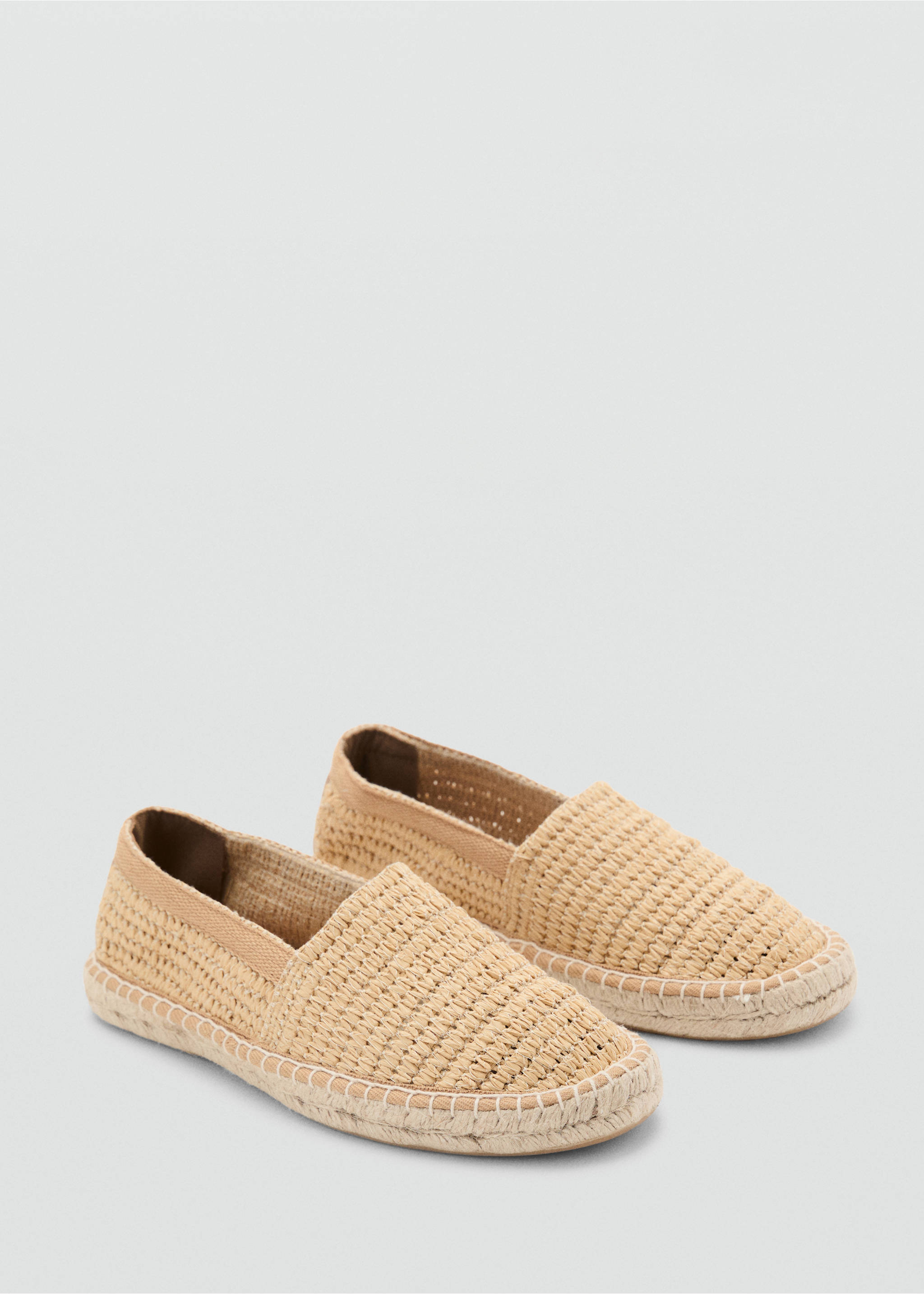 Espadrilles en raphia - Plan moyen, Sable. Ref: 87049205-00.
