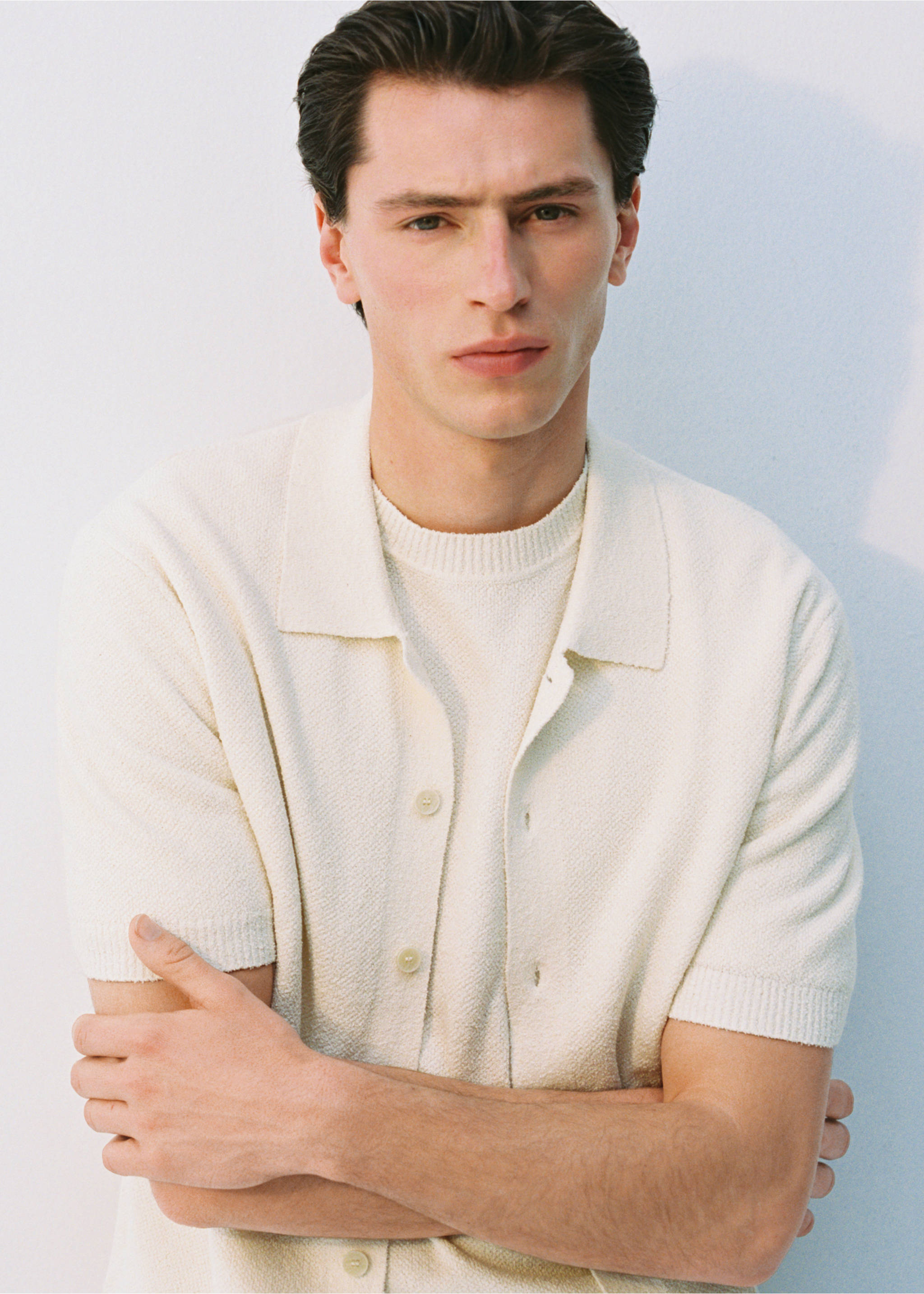 Finom kötésű ing - A termék adatai 3, Elefántcsontfehér. Ref: 87049210-00.