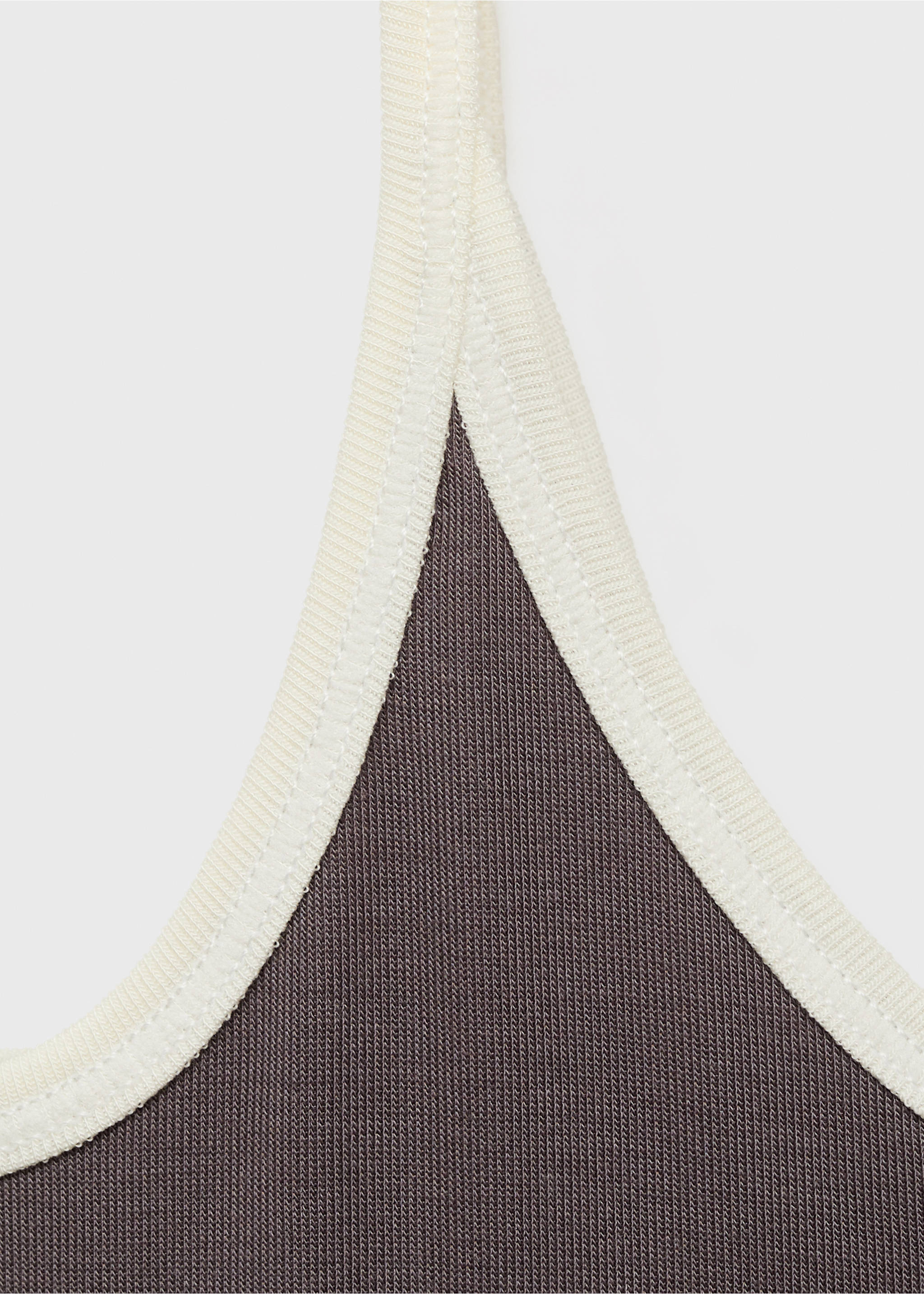 Lyocell top with contrasting trim - Details of the article 8, Grey. Ref: 87049214-00.