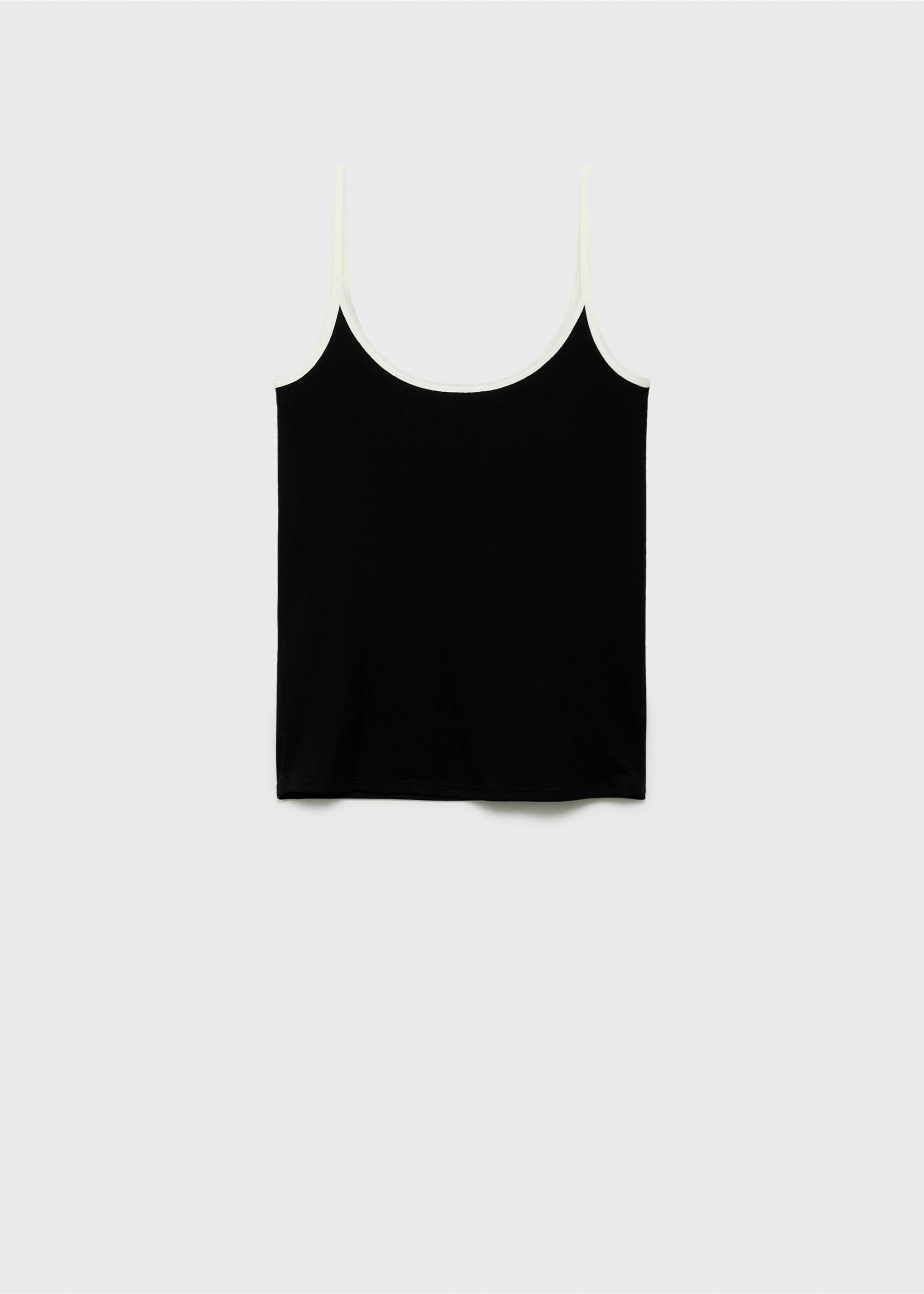 Top z lyocellu s kontrastním lemováním - Zboží bez modelu, Černá. Ref: 87049214-00.