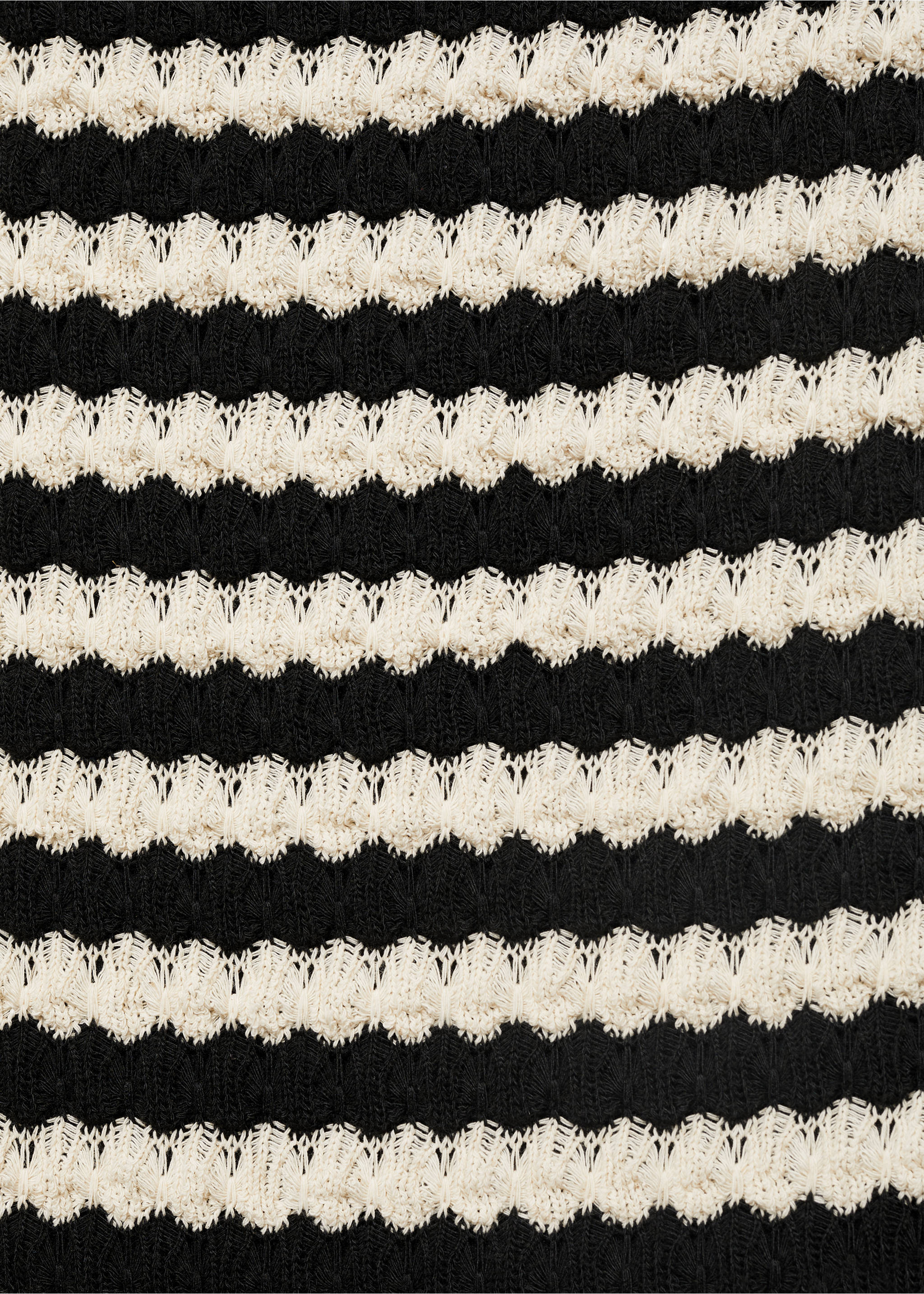 Combined striped strapless dress - Details of the article 0, Black. Ref: 87049216-00.