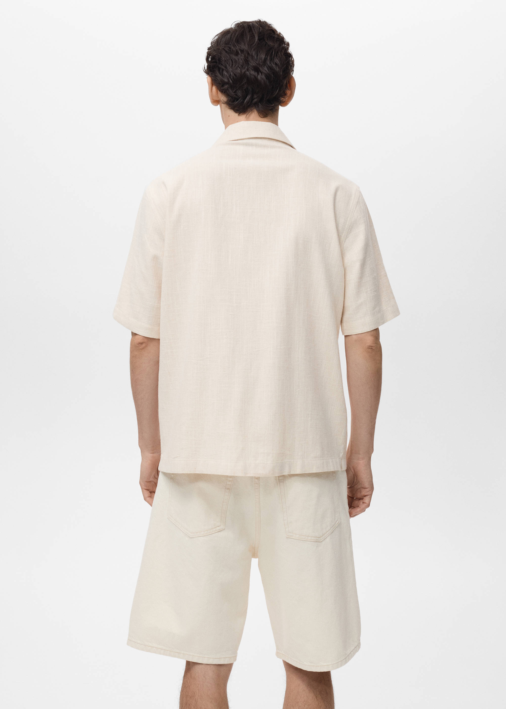 Slim Fit-Hemd aus Baumwolle mit Leinen - Rückseite des Artikels