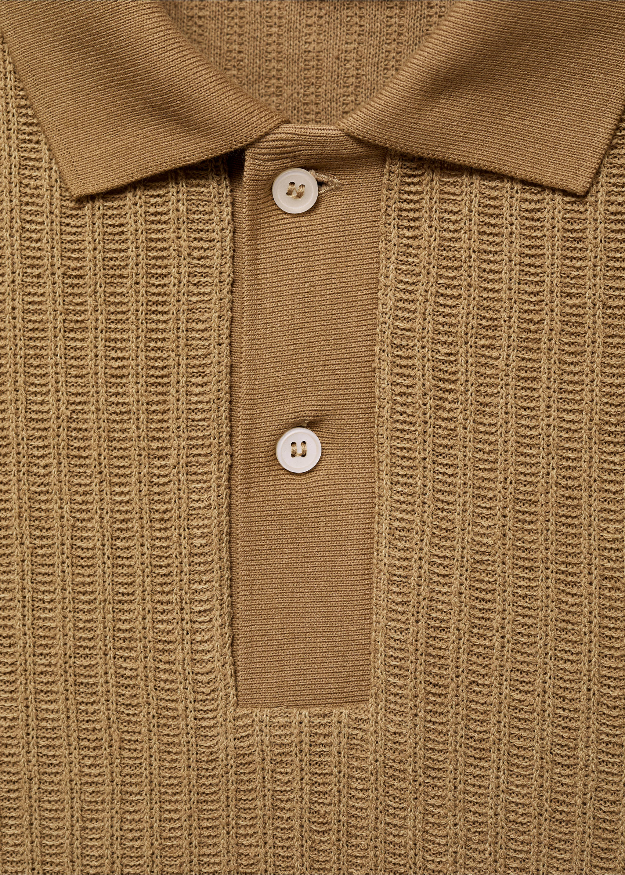 Polo grosse maille côtelée - Détail de l'article 8, Beige. Ref: 87049218-00.
