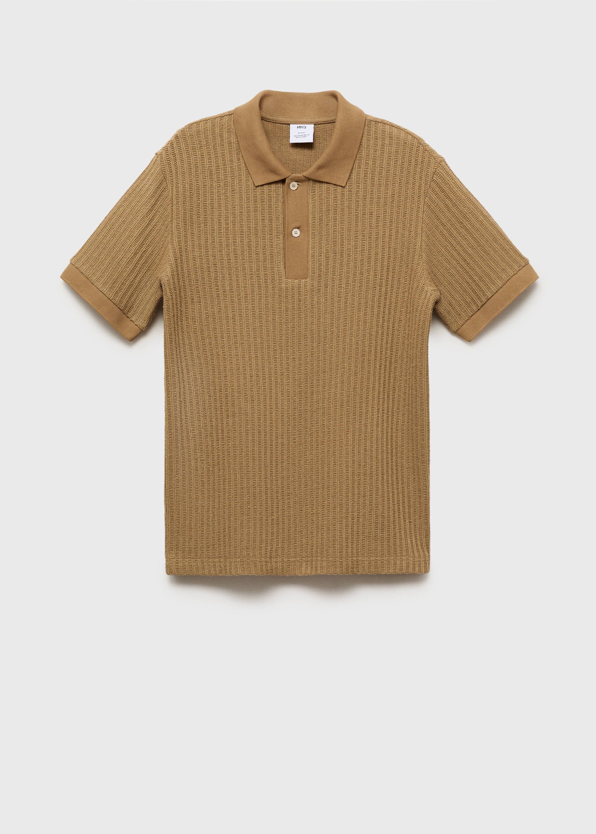 Thick rib-knit polo shirt - Article without model