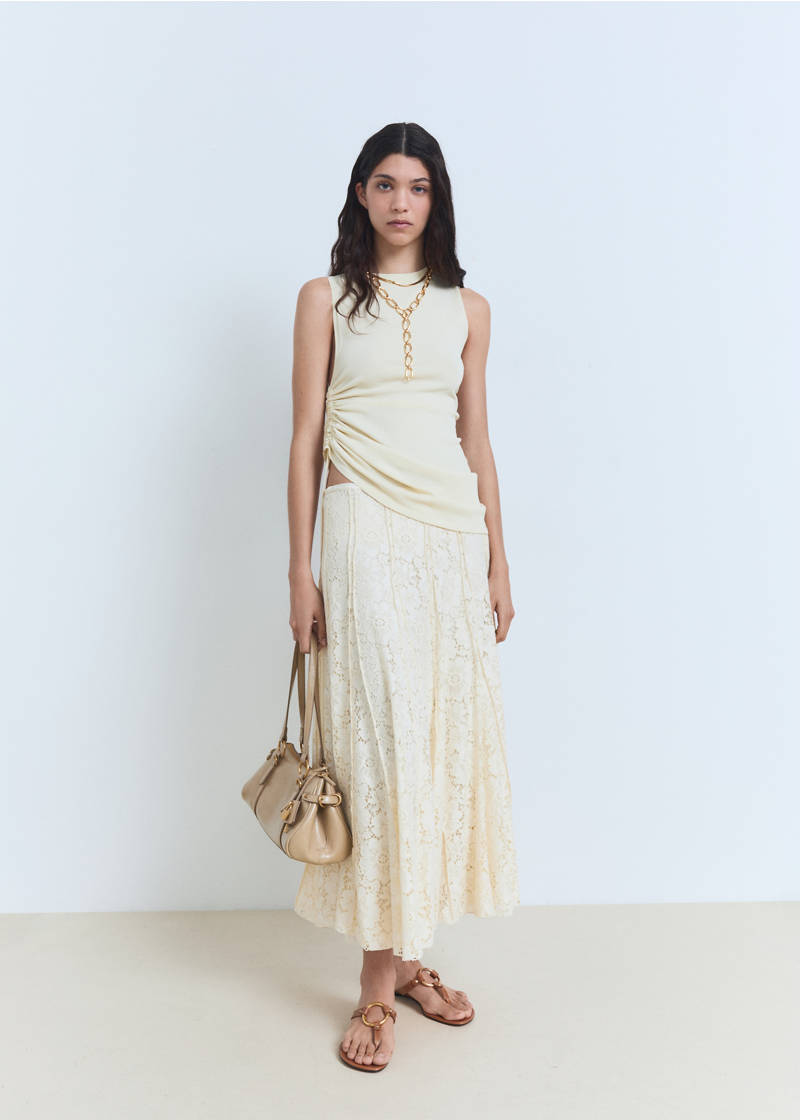 Long lace skirt - Ecru