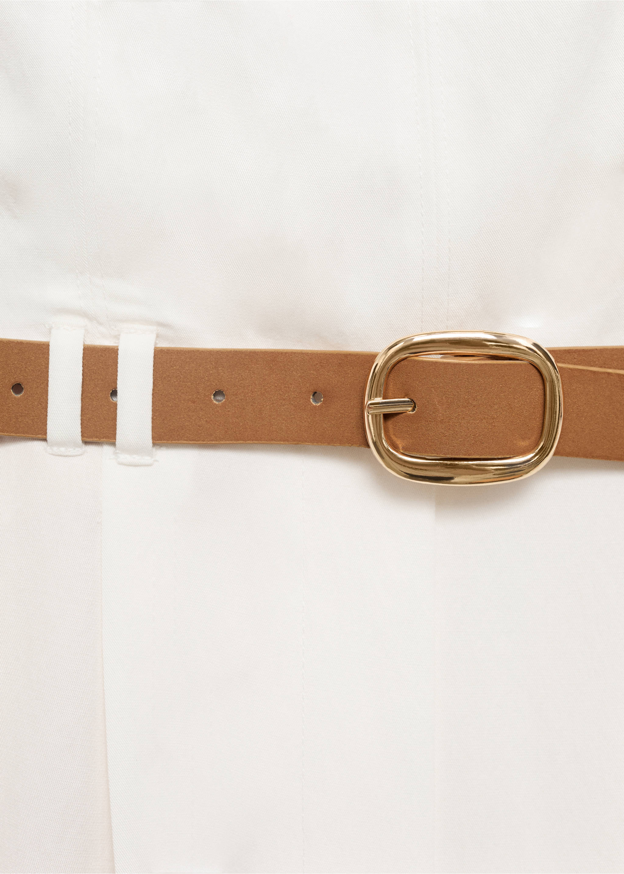 Mono largo lyocell cinturón - Detalle del artículo 8, Blanco roto. Ref: 87049404-00.