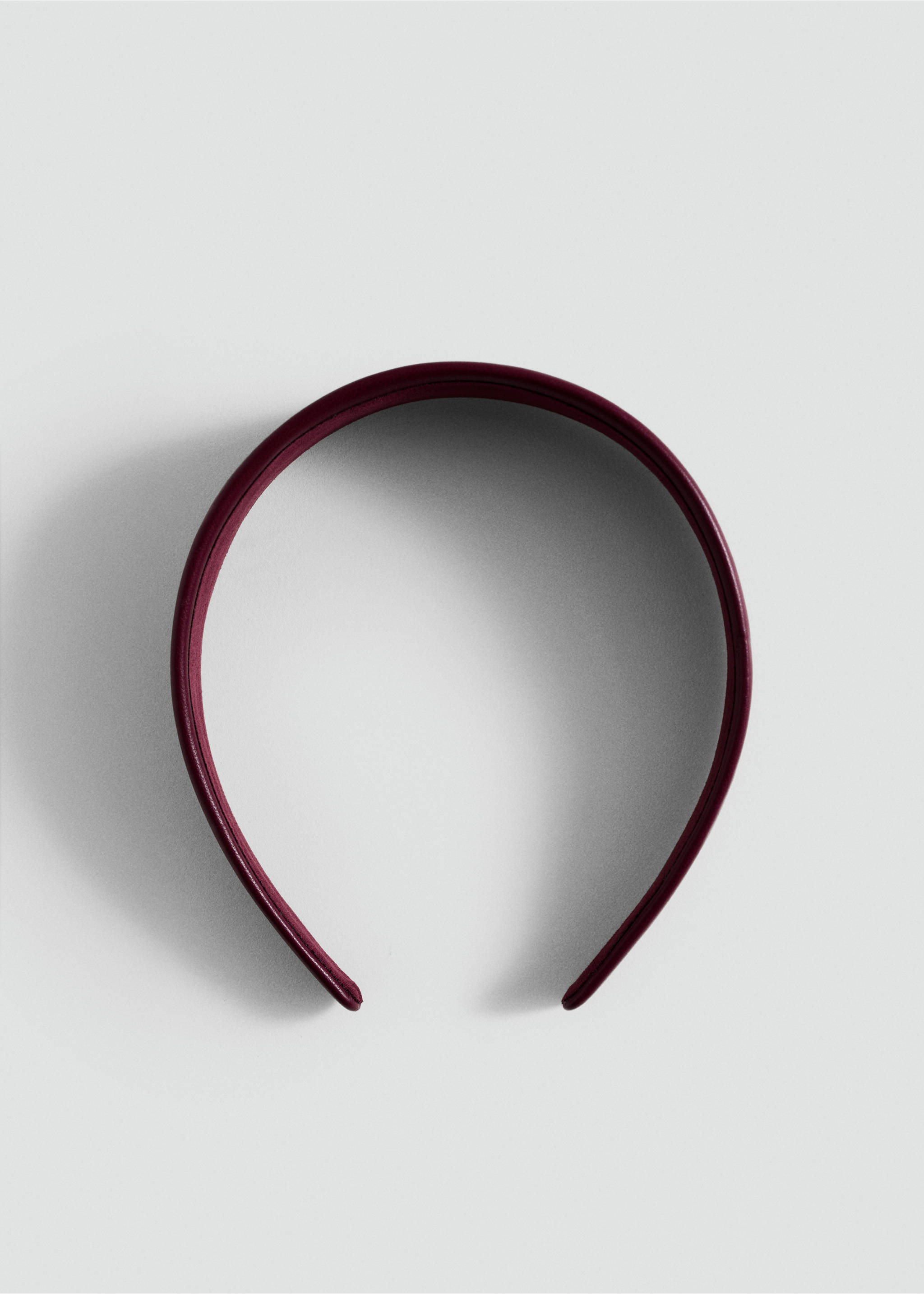 Leather headband - Article without model, Burgundy. Ref: 87050218-00.