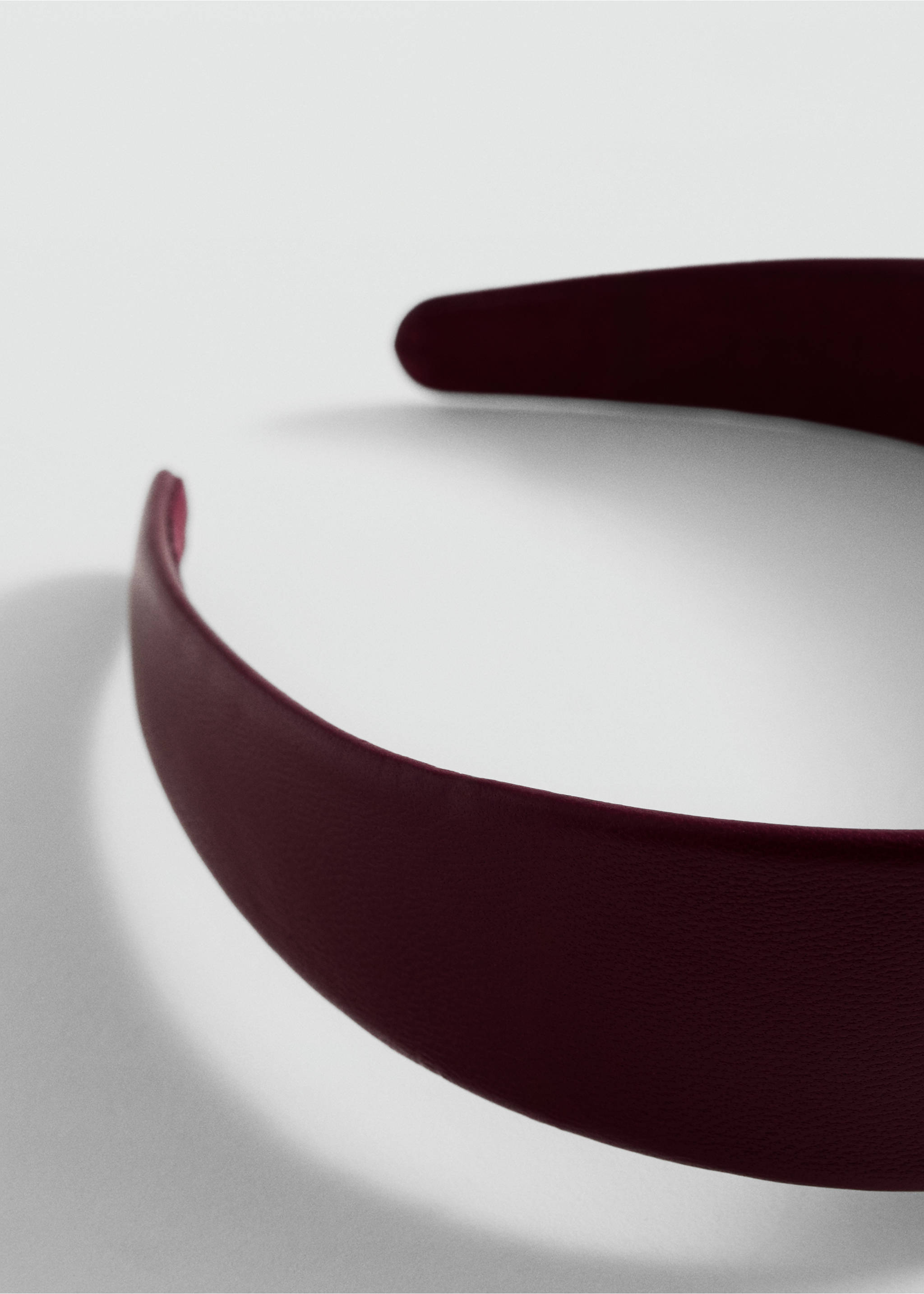 Leather headband - Medium plane, Burgundy. Ref: 87050218-00.