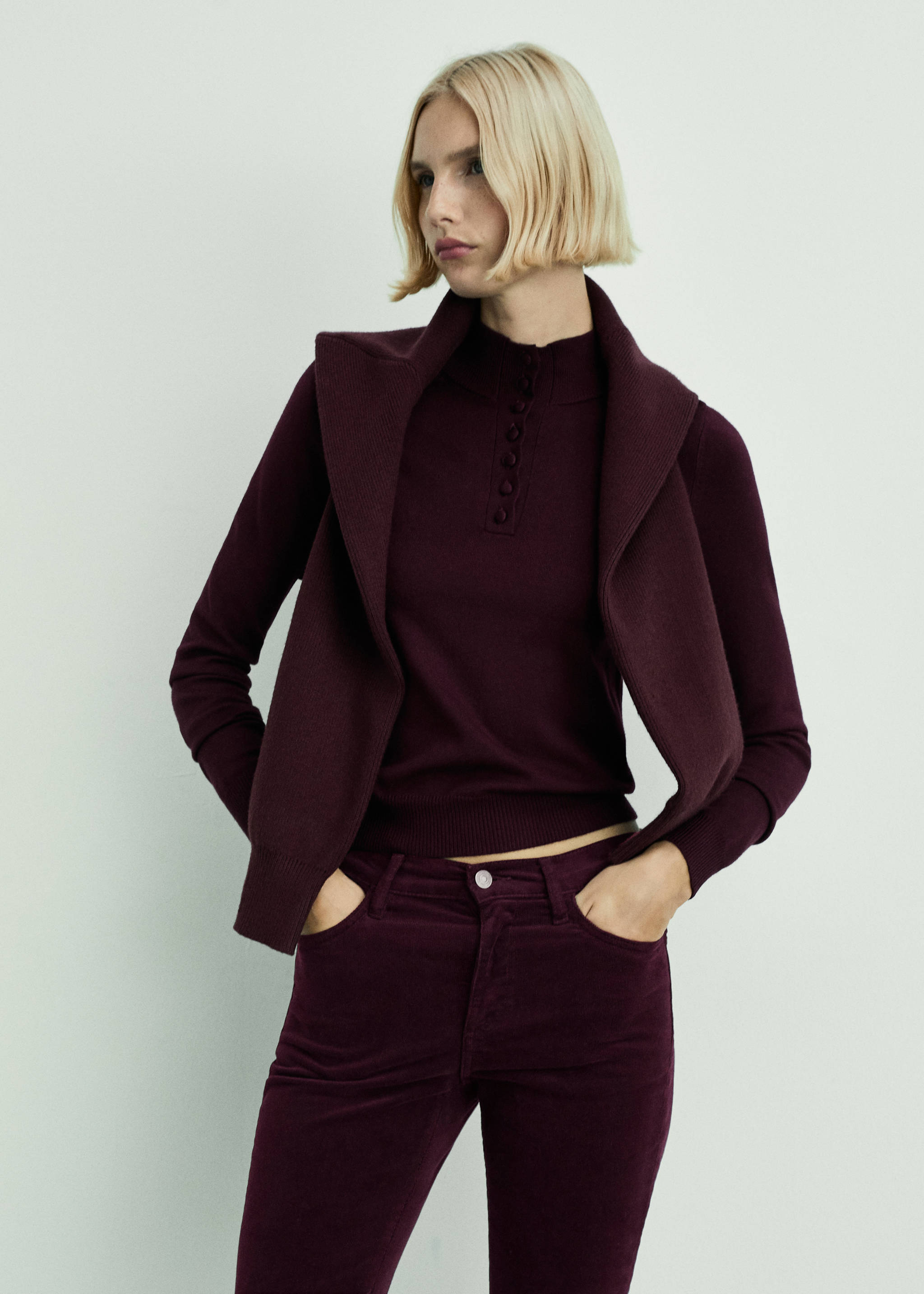 Sienna flared cropped corduroy trousers - Details of the article 1