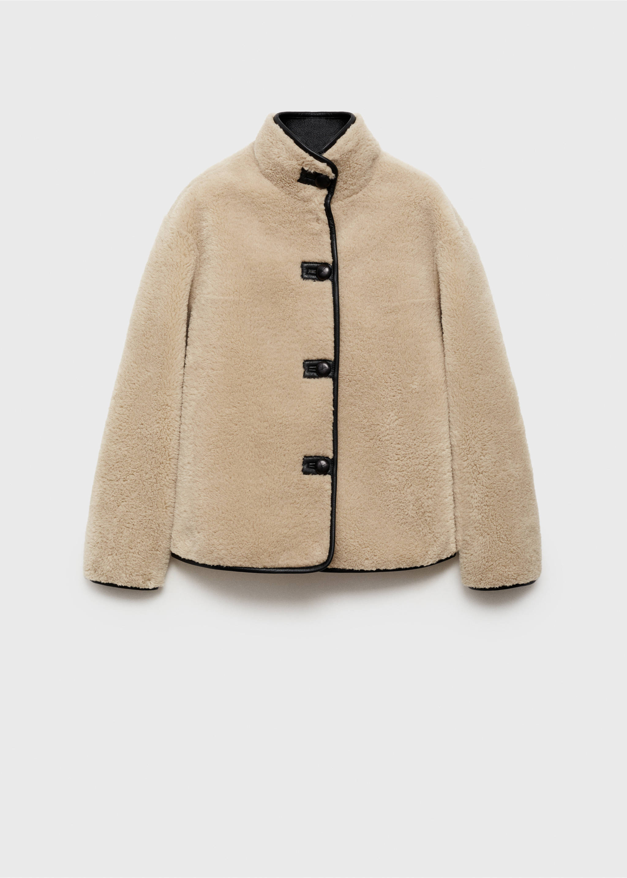 Short faux-fur coat - Article without model, Ecru. Ref: 87050232-00.