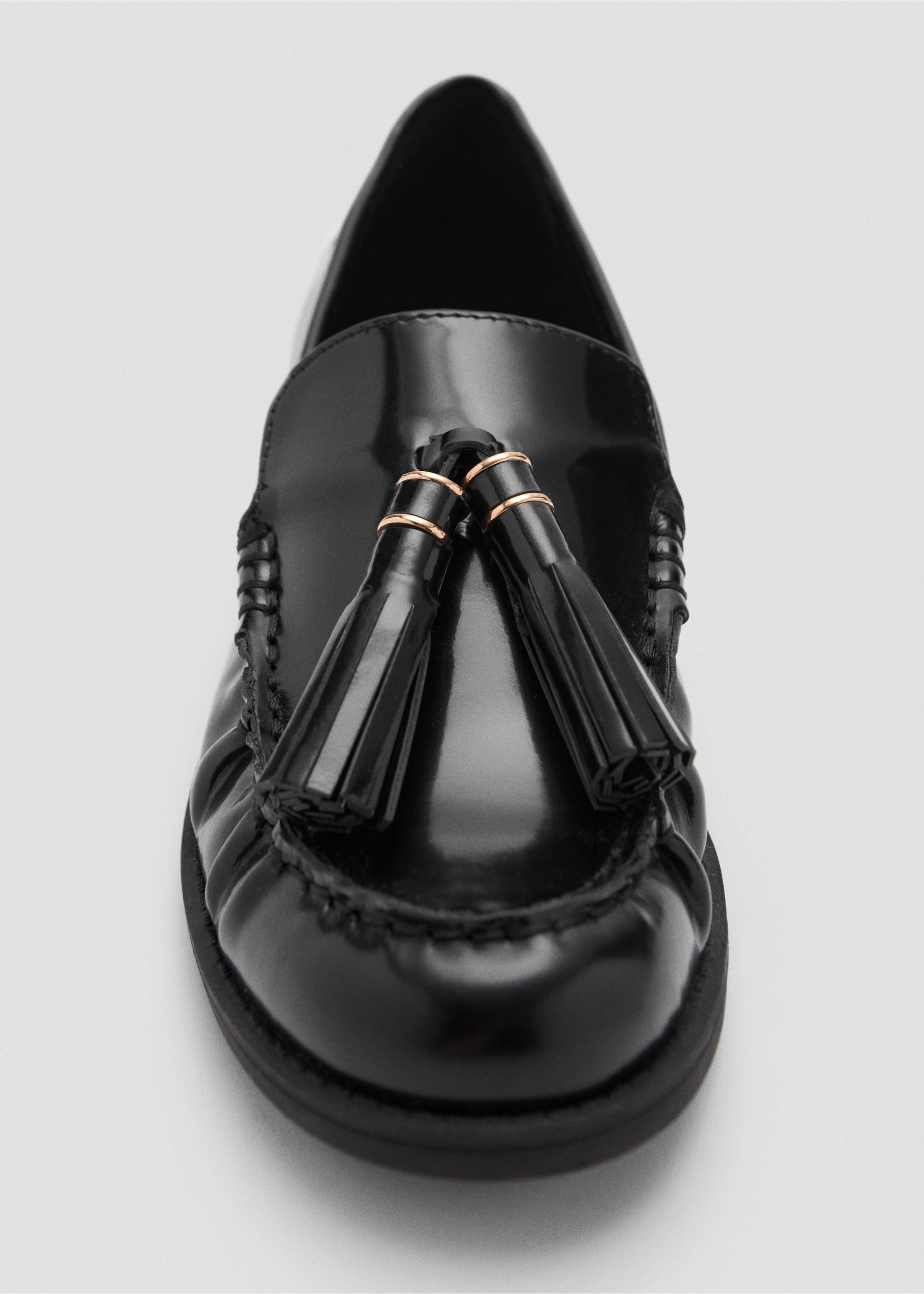 Leather loafers with tassels - Details of the article 1, Black. Ref: 87050235-00.