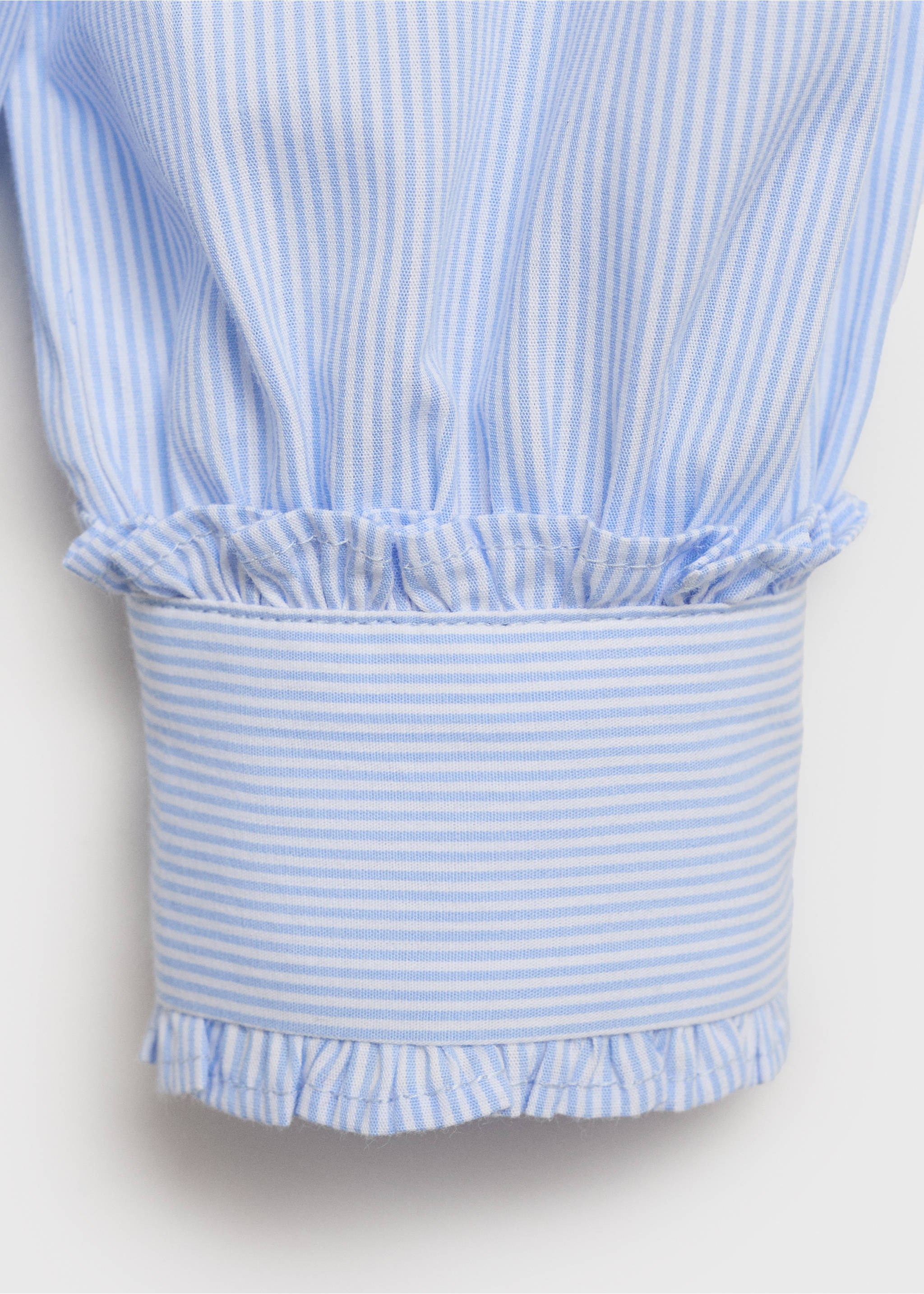 Striped ruffled shirt - Details of the article 0, Sky Blue. Ref: 87050251-00.