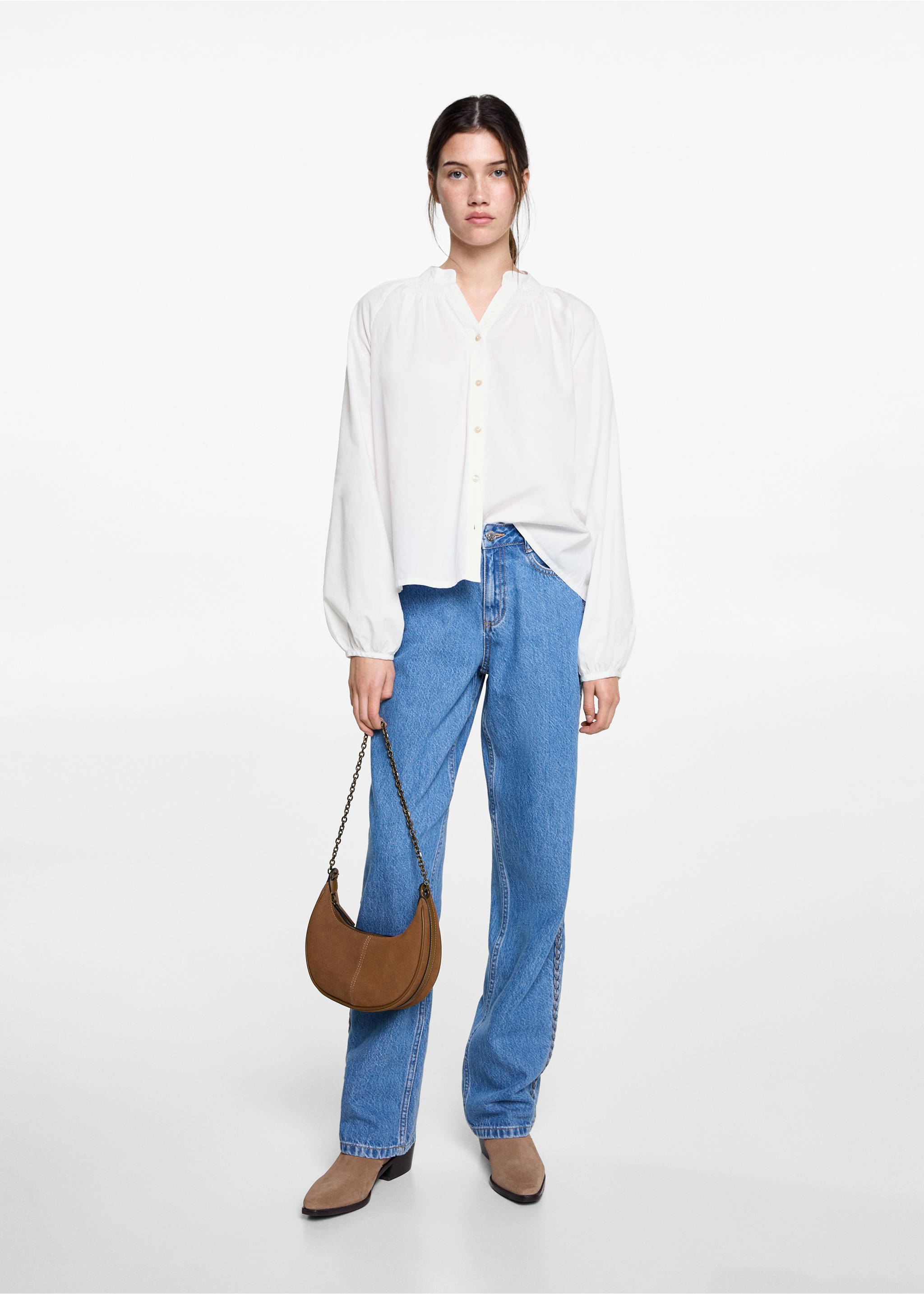 Puffed sleeves shirt - General plane, Off White. Ref: 87050259-00.