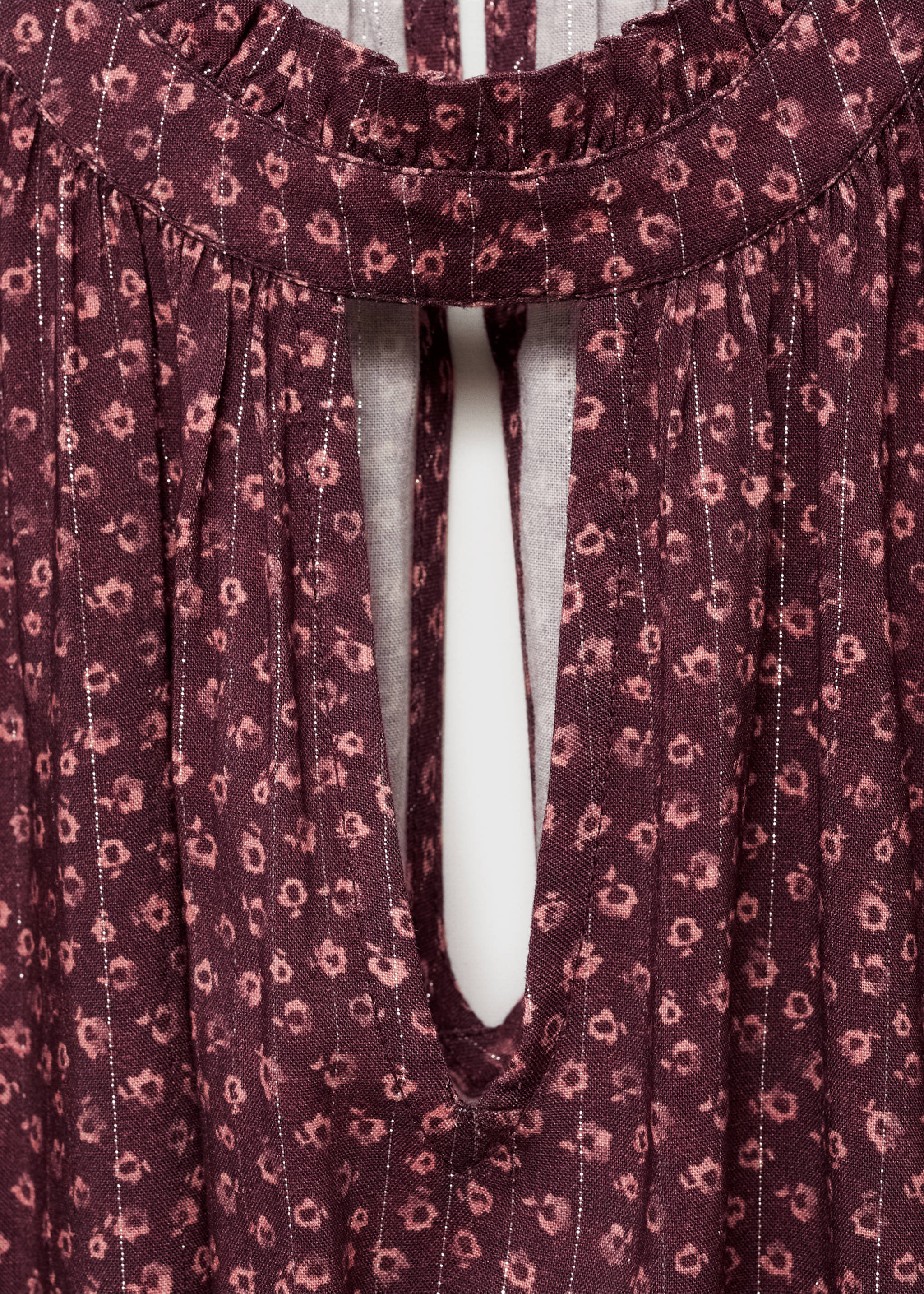 Robe imprimée Lurex - Détail de l'article 8, Grenat. Ref: 87050262-00.