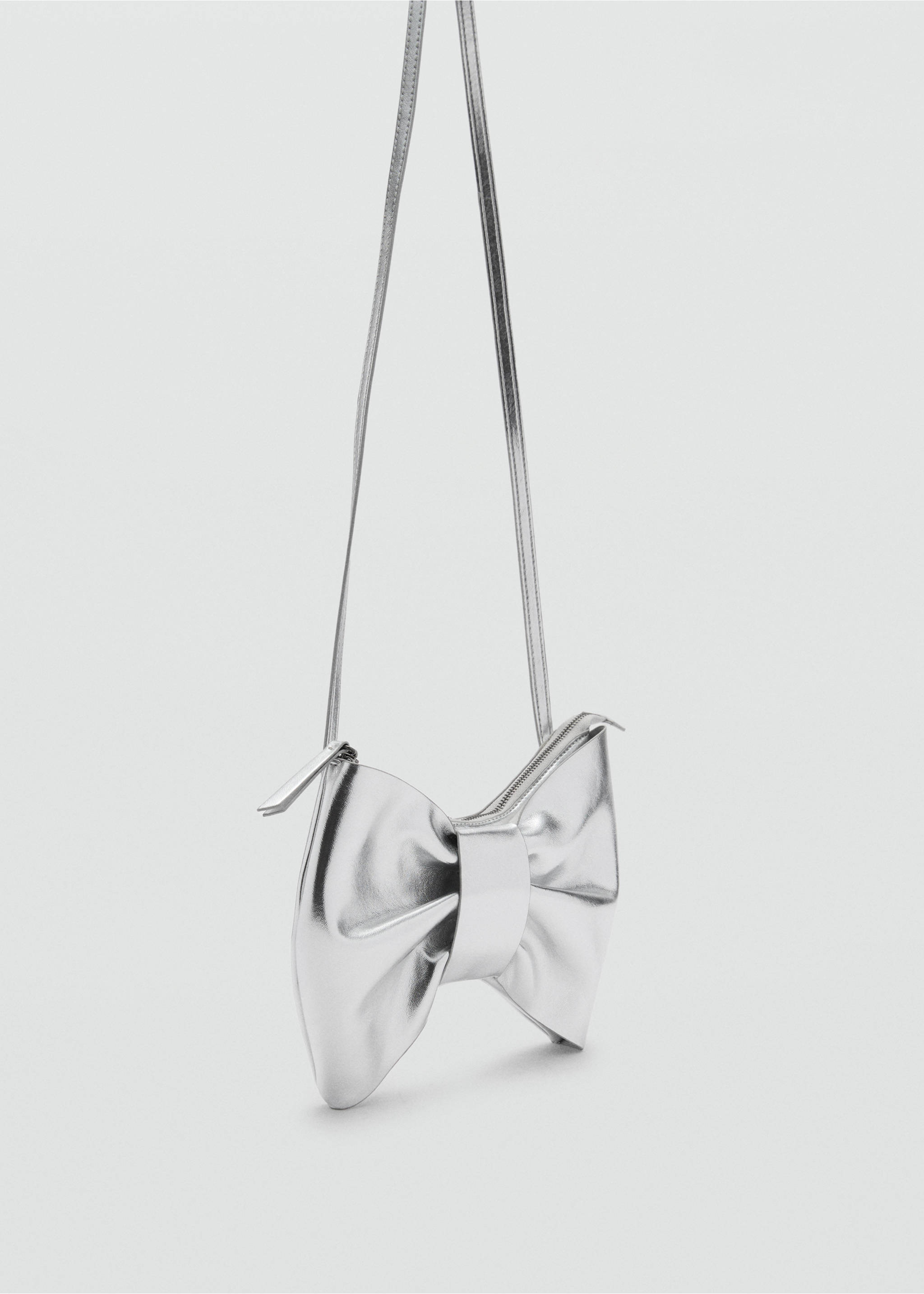 Metallic bow bag - Medium plane, Silver. Ref: 87050263-00.