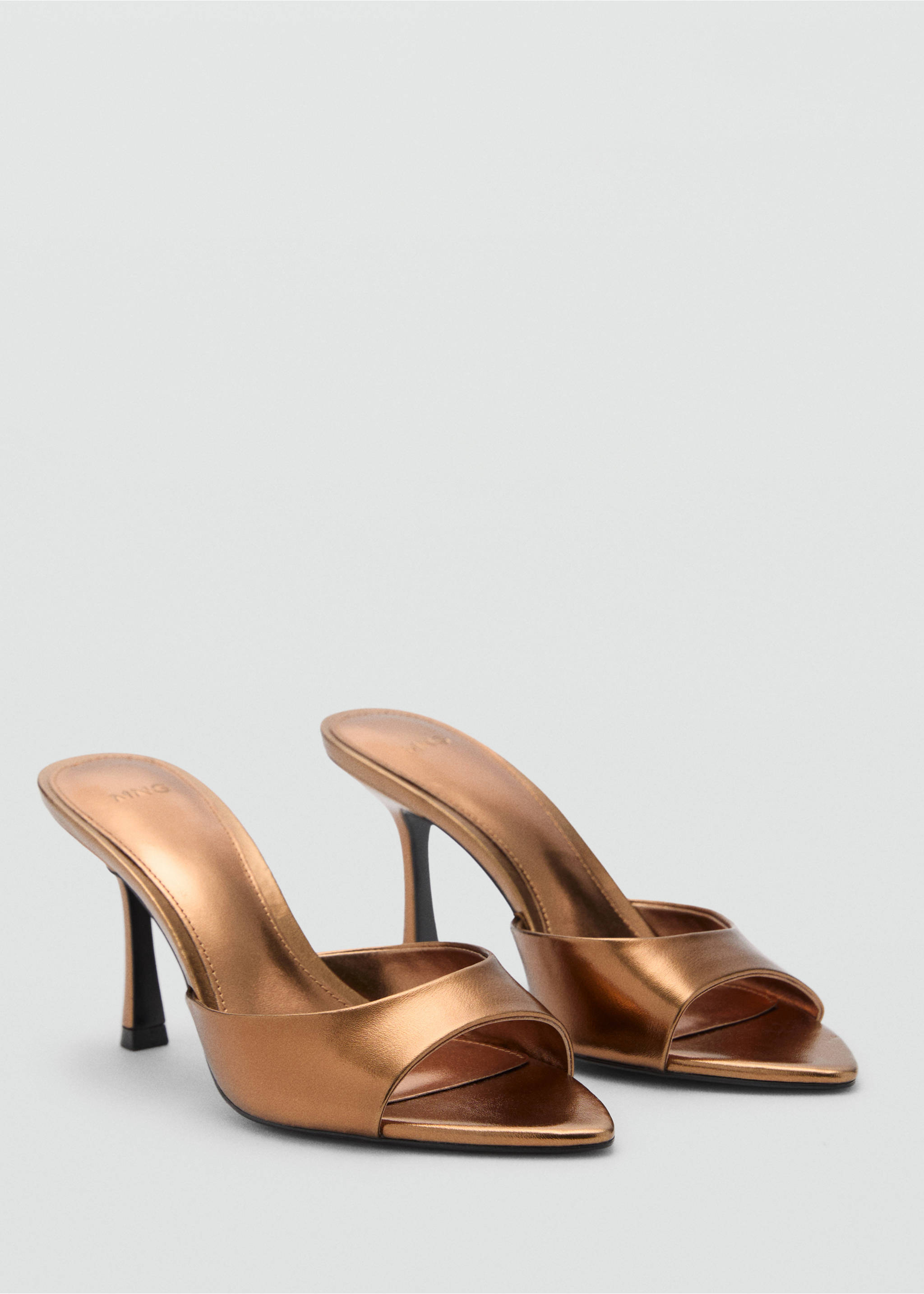 Metallic-effect heeled sandals - Medium plane, Copper. Ref: 87050271-00.