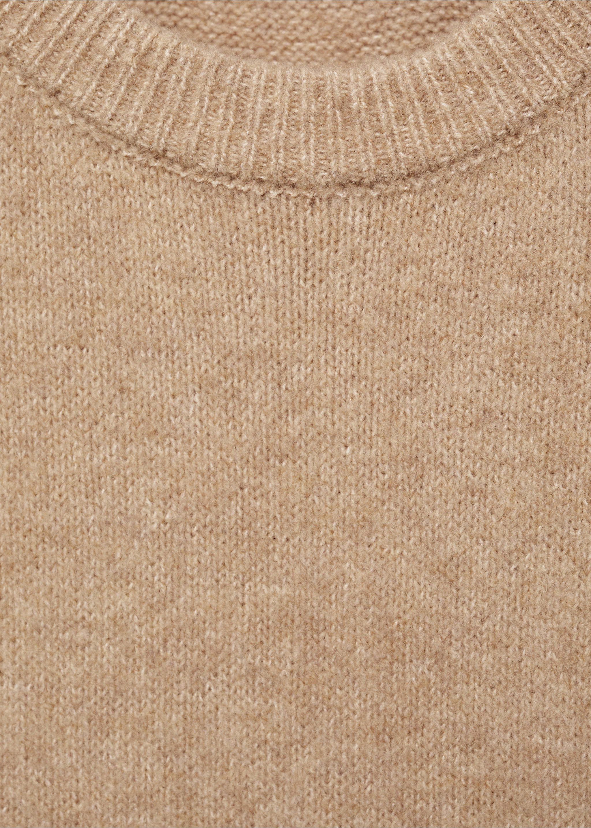 Knitted dress with ribbed finishes - Details of the article 8, Medium Brown. Ref: 87050283-00.
