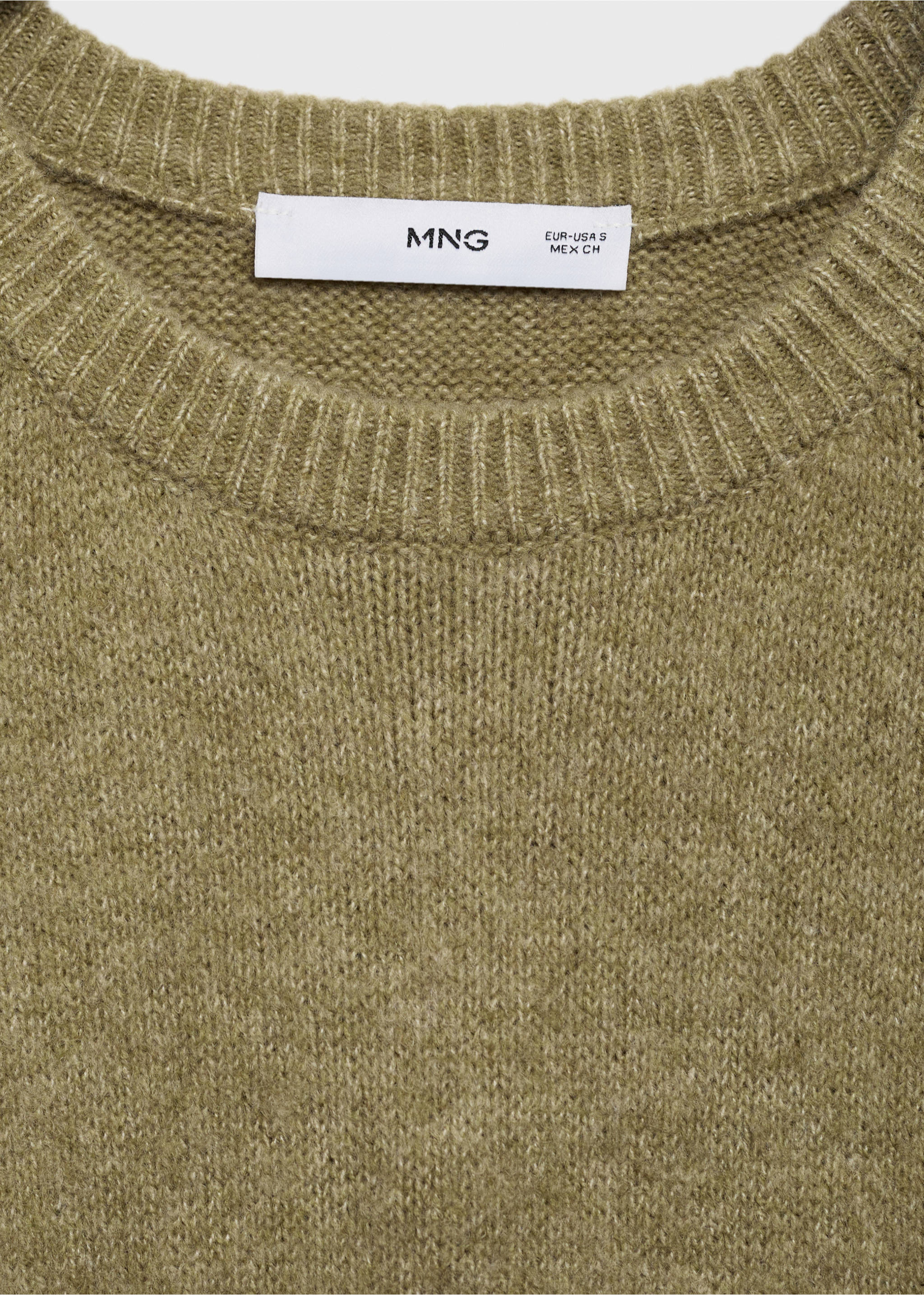 Knitted dress with ribbed finishes - Details of the article 0, Medium Green. Ref: 87050283-00.