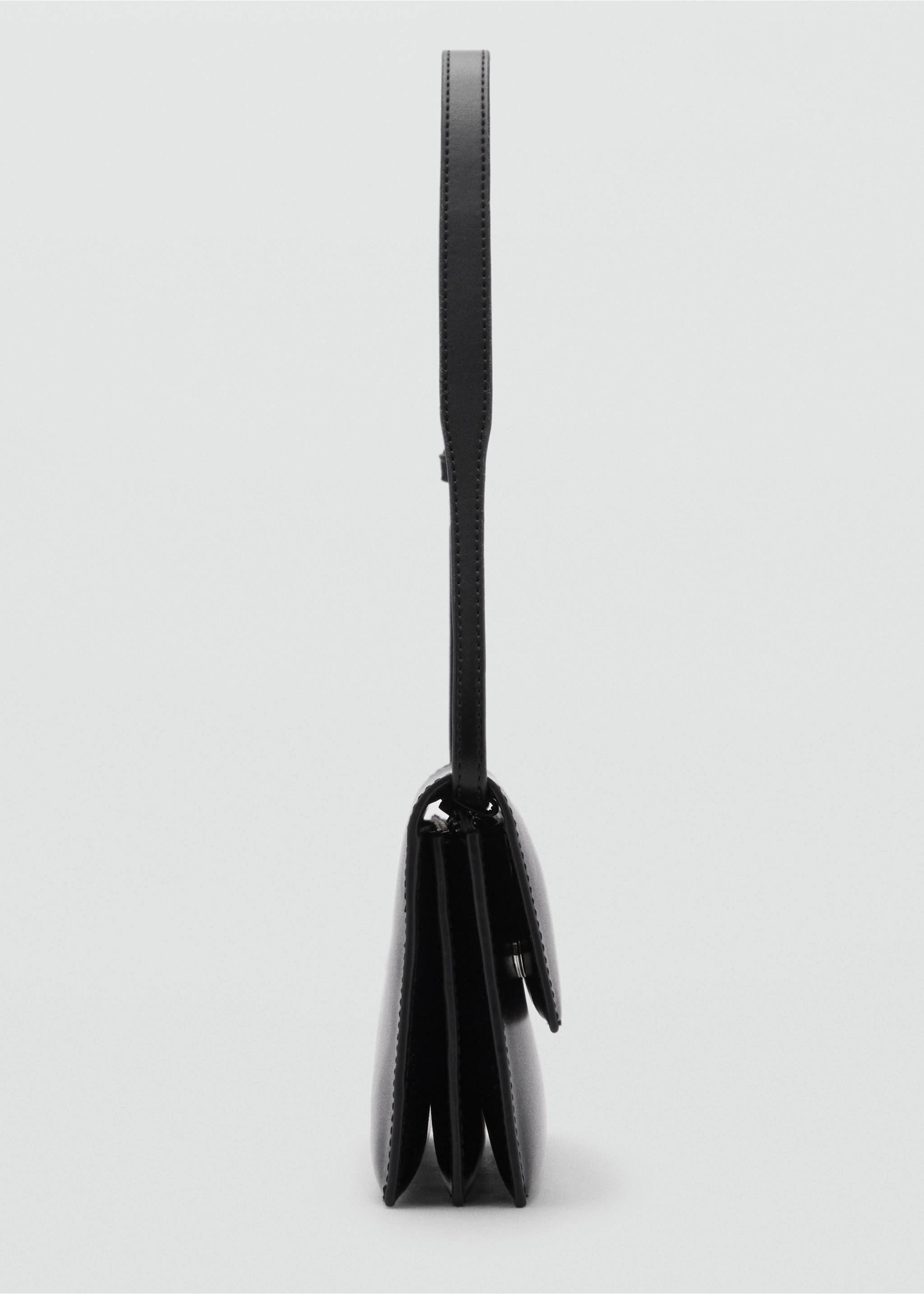 Shoulder bag with strap - Details of the article 1, Black. Ref: 87050291-00.