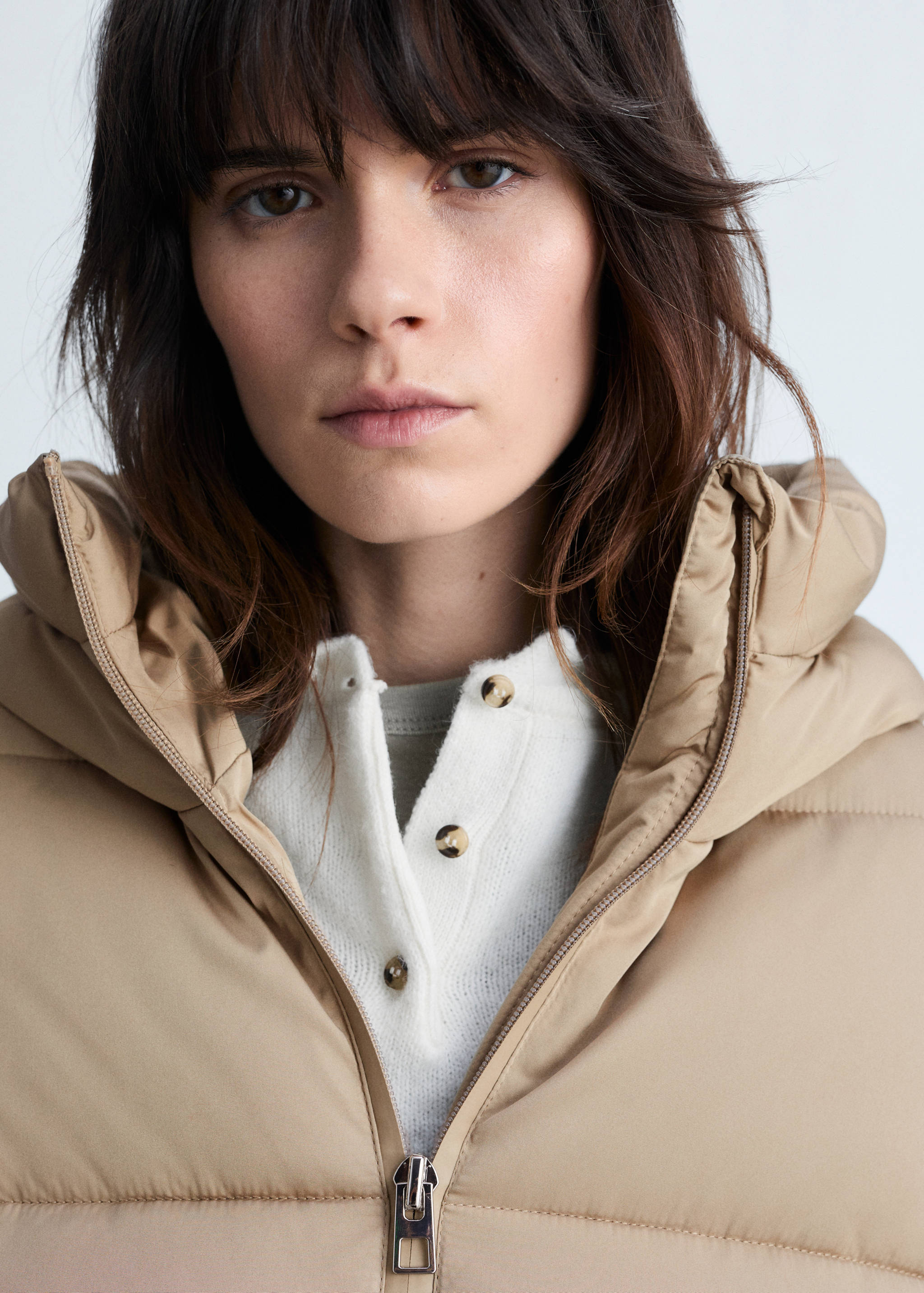 Anorak midi acolchado capucha - Detalle del artículo 1