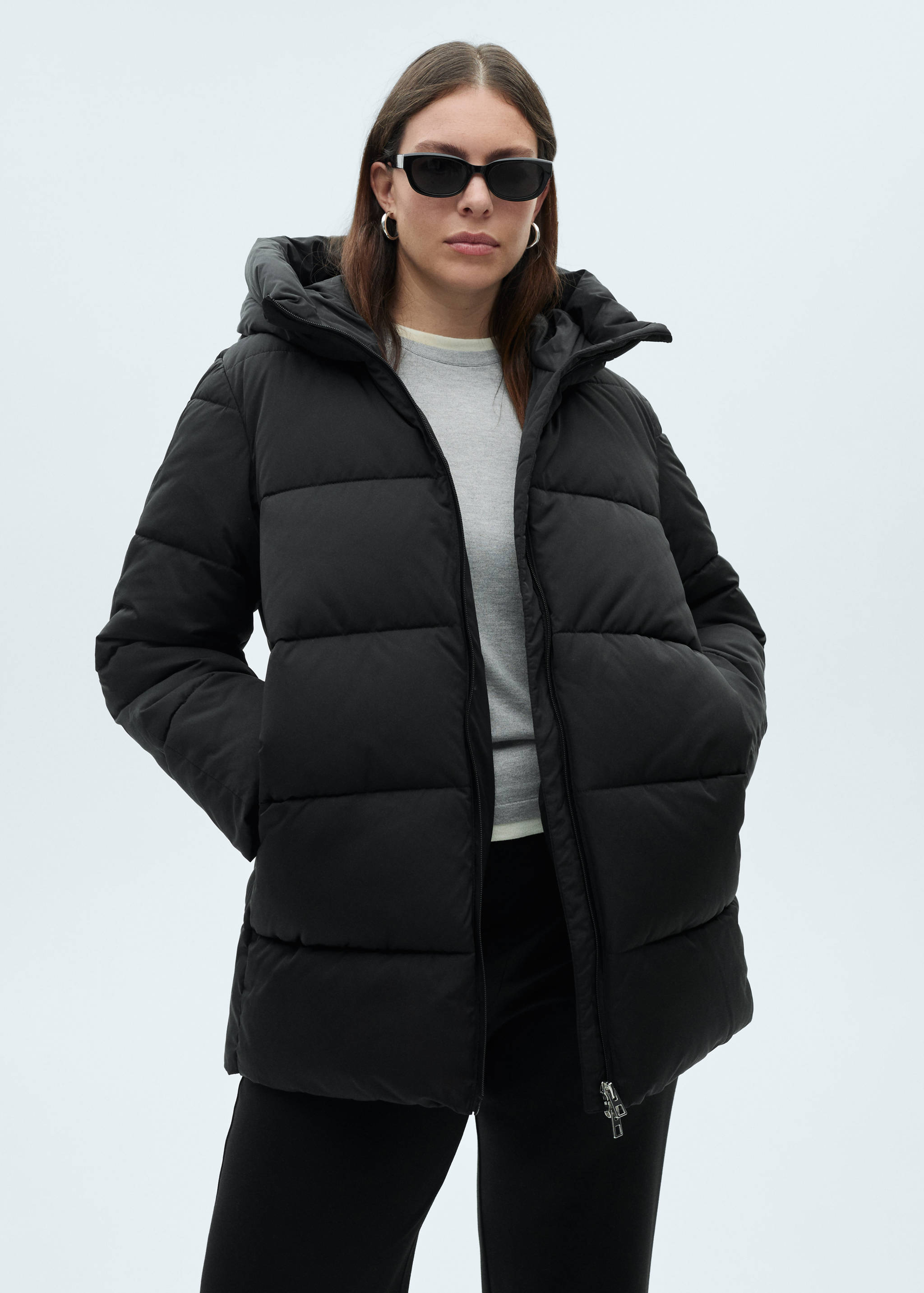 Anorak midi acolchado capucha - Detalle del artículo 5