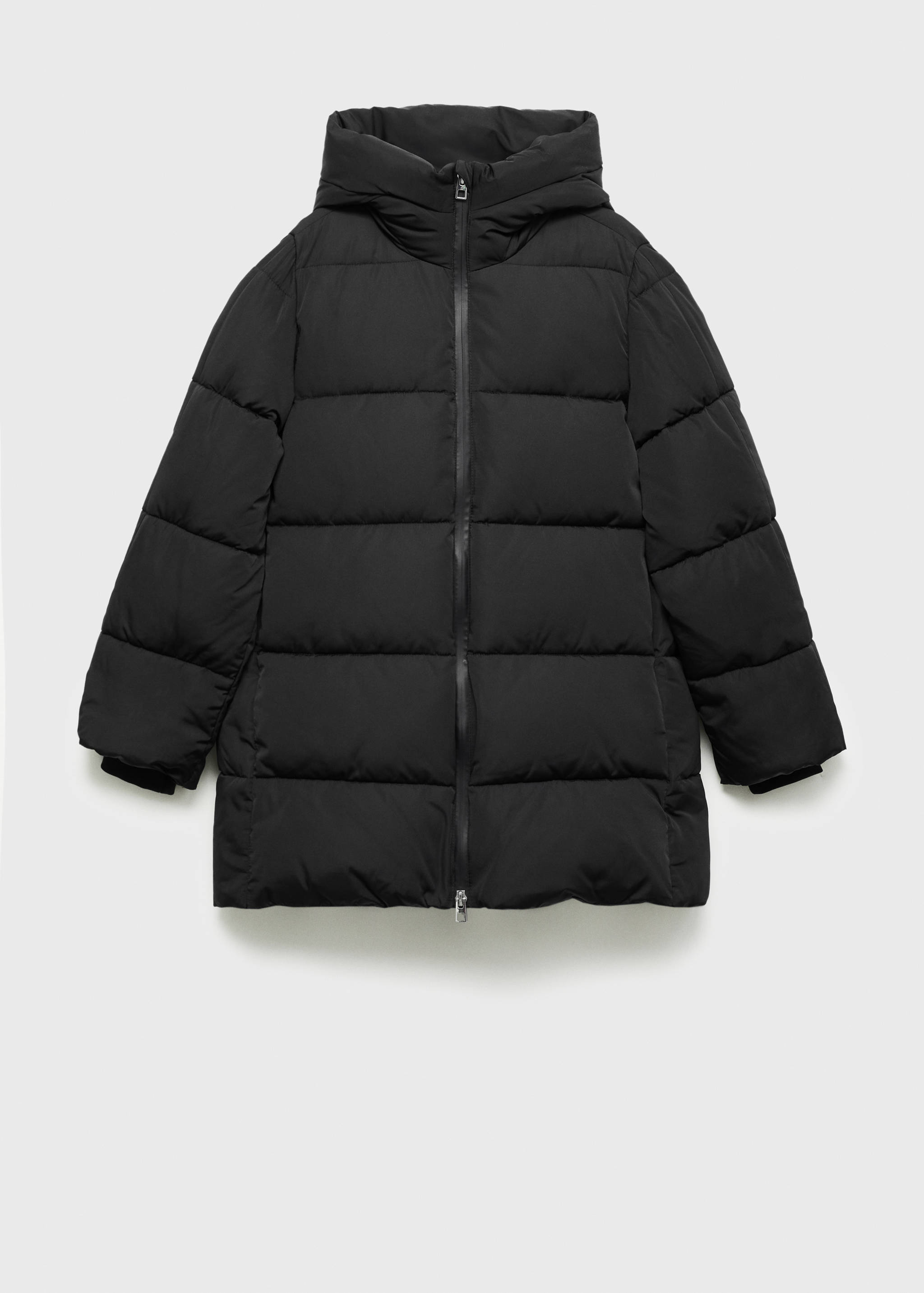 Gewatteerde midi-anorak met capuchon - Artikel zonder model