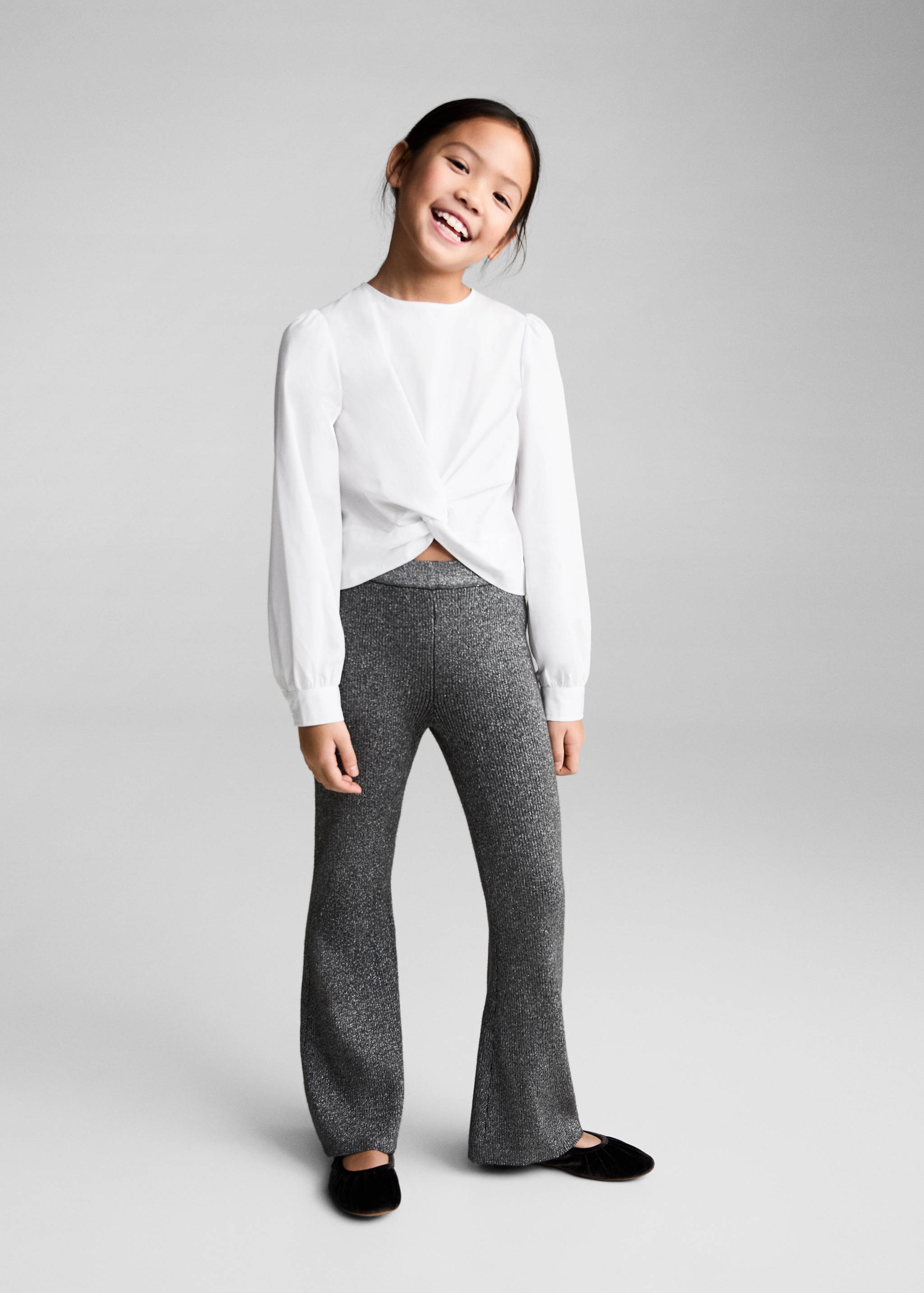 Knotted-hem cotton blouse - General plane