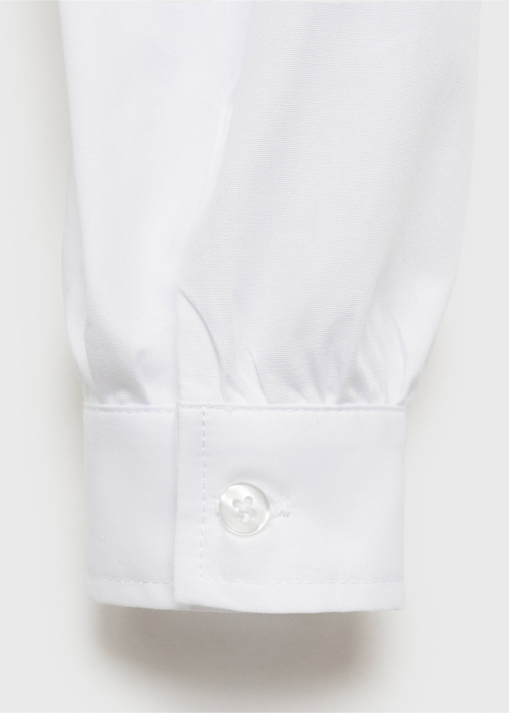 Knotted-hem cotton blouse - Details of the article 0, White. Ref: 87050327-00.