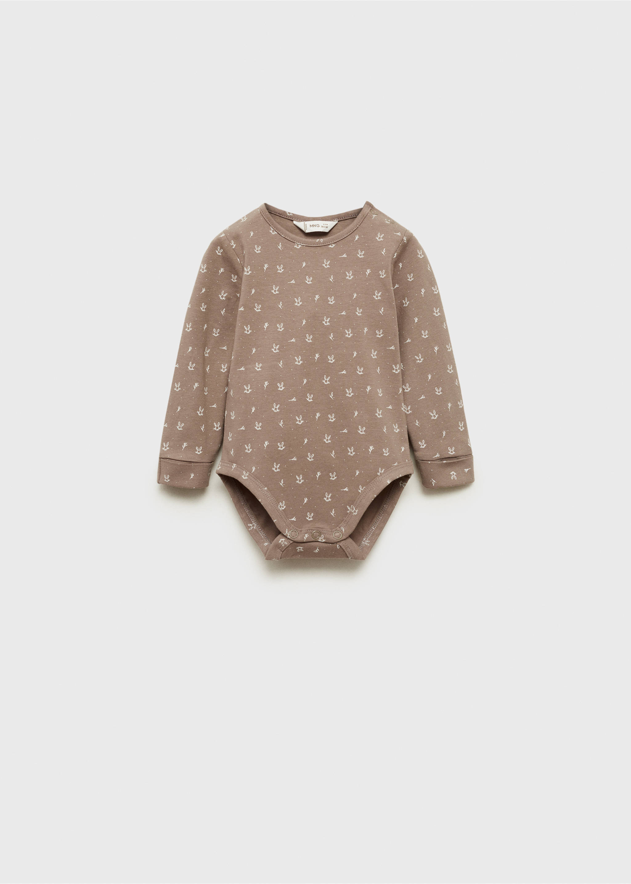 Gemusterter Baumwoll-Body - Artikel ohne Model, Mittelbraun. Ref: 87050342-00.