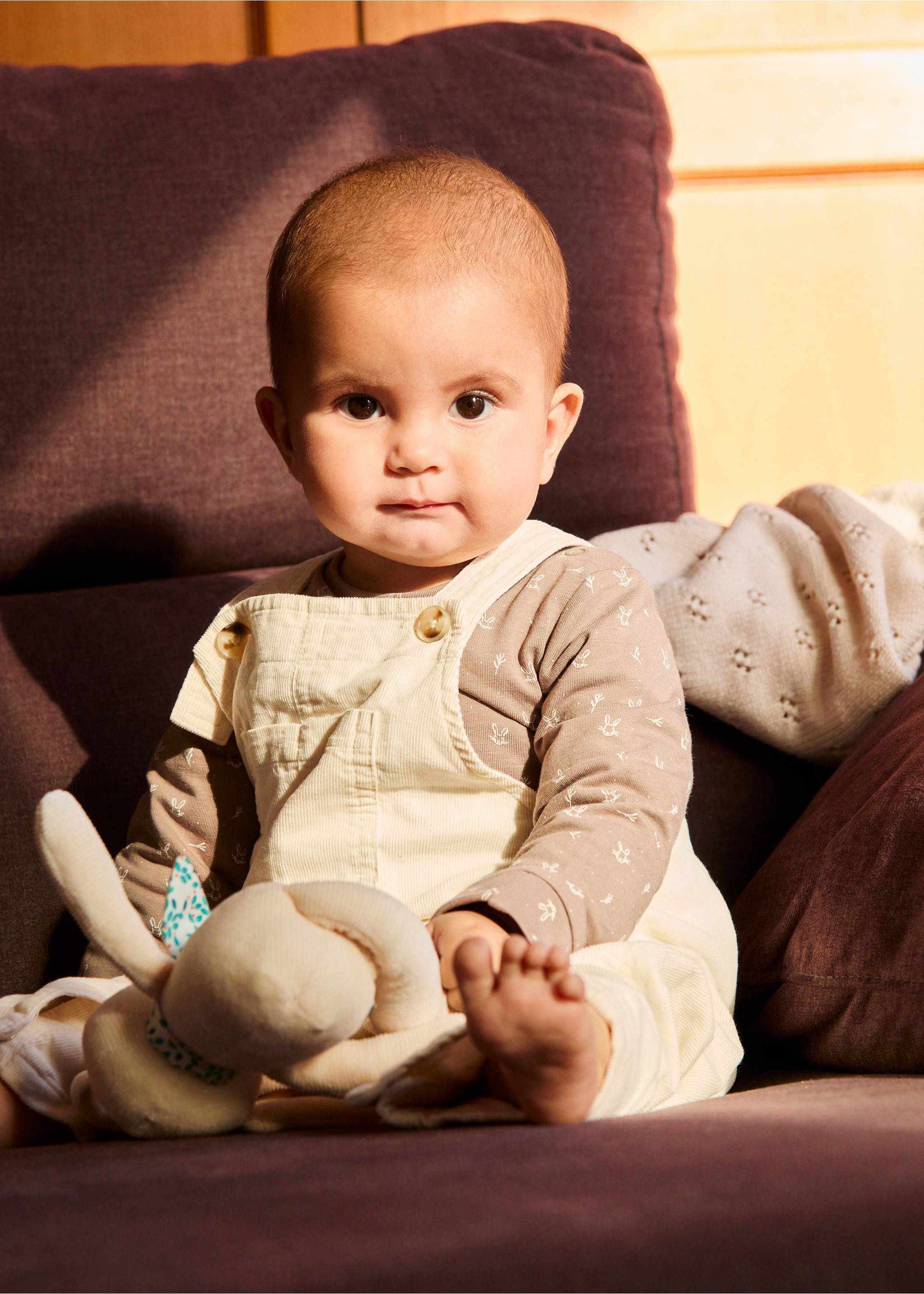 Gemusterter Baumwoll-Body - Detail des Artikels 5, Mittelbraun. Ref: 87050342-00.