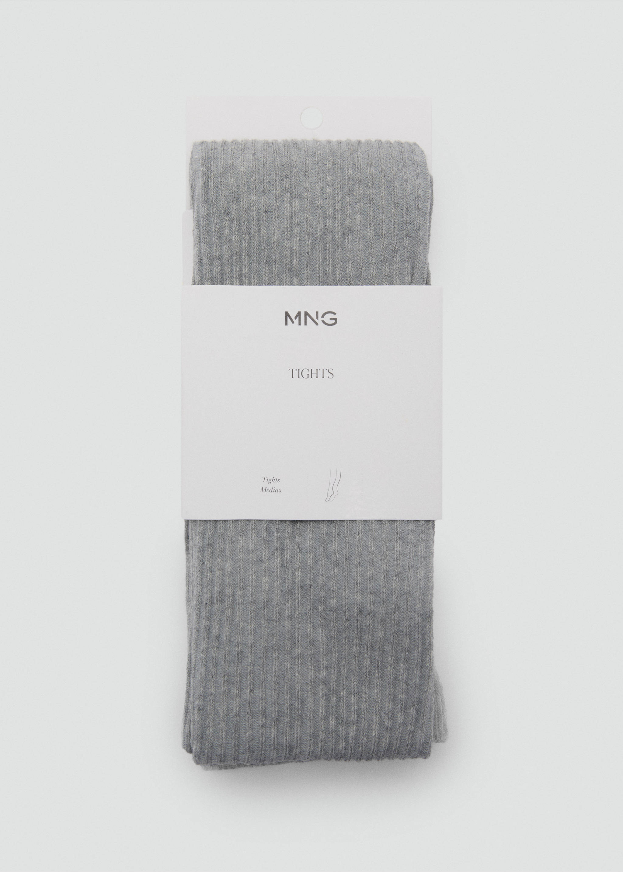 Collants canelados - Artigo sem modelo, Cinzento-mesclado médio. Ref: 87050351-00.