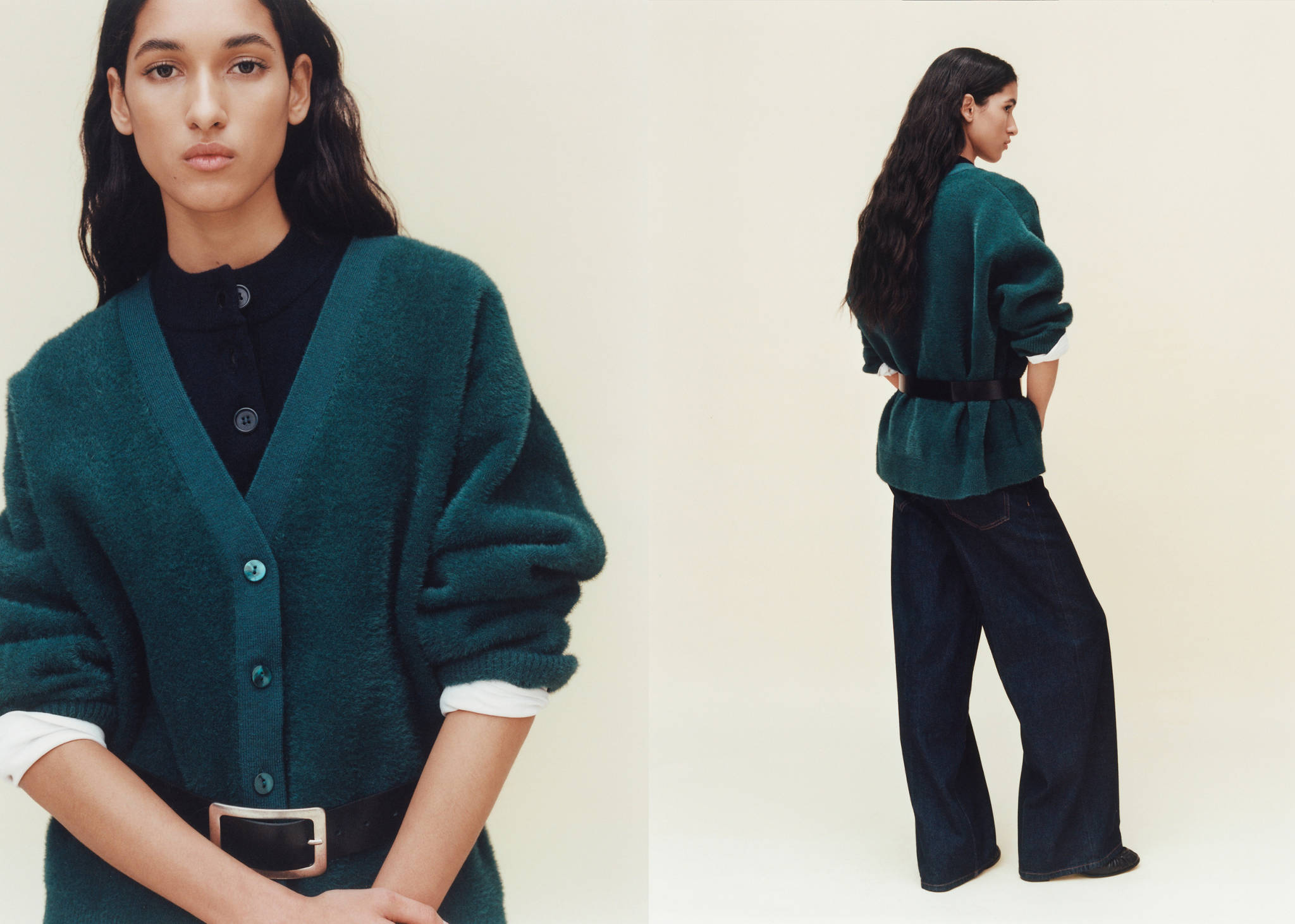 Faux-fur knitted cardigan - Panoramic plane