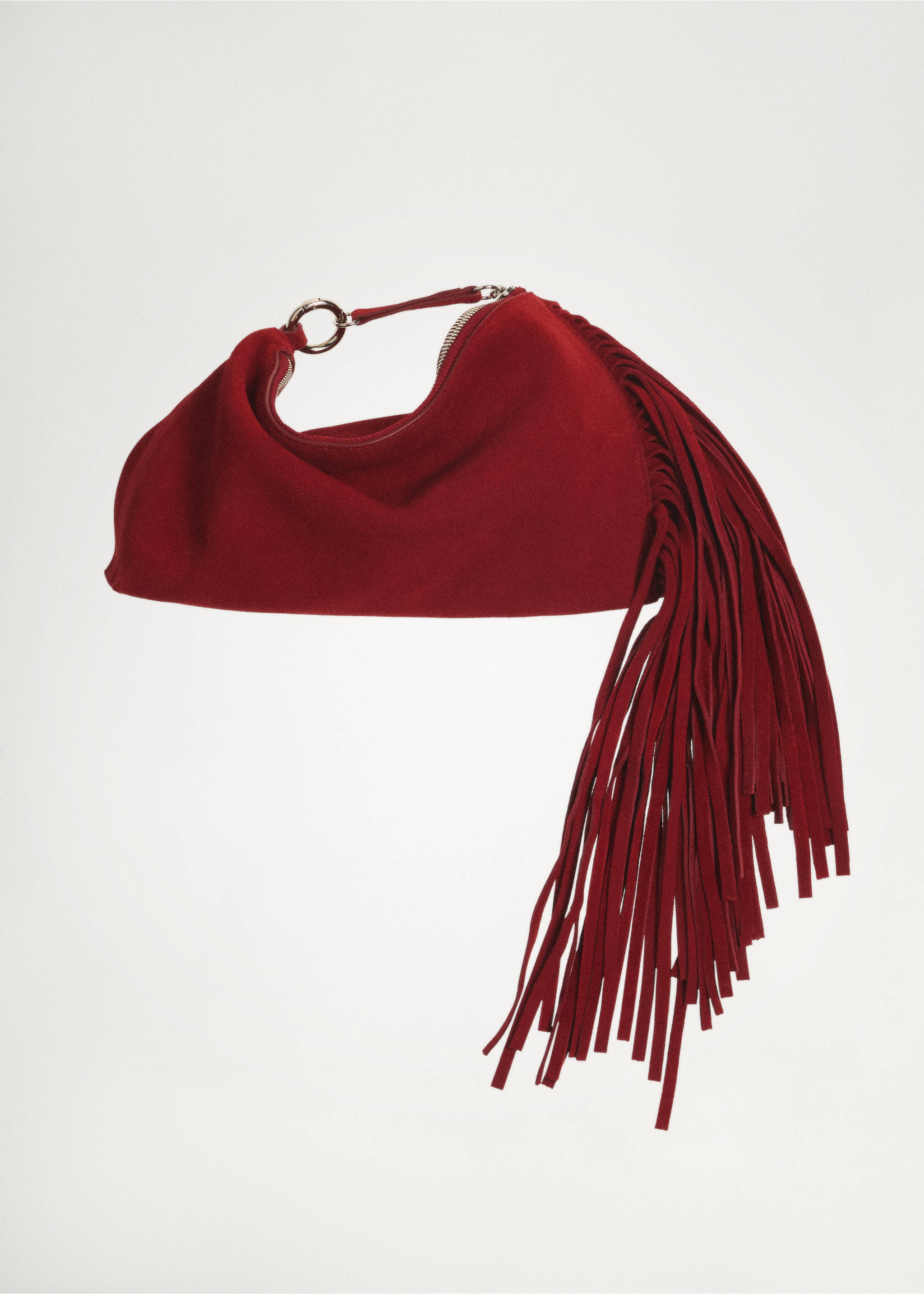 Sac porté main cuir franges - Détail de l'article 6, Rouge. Ref: 87050354-00.
