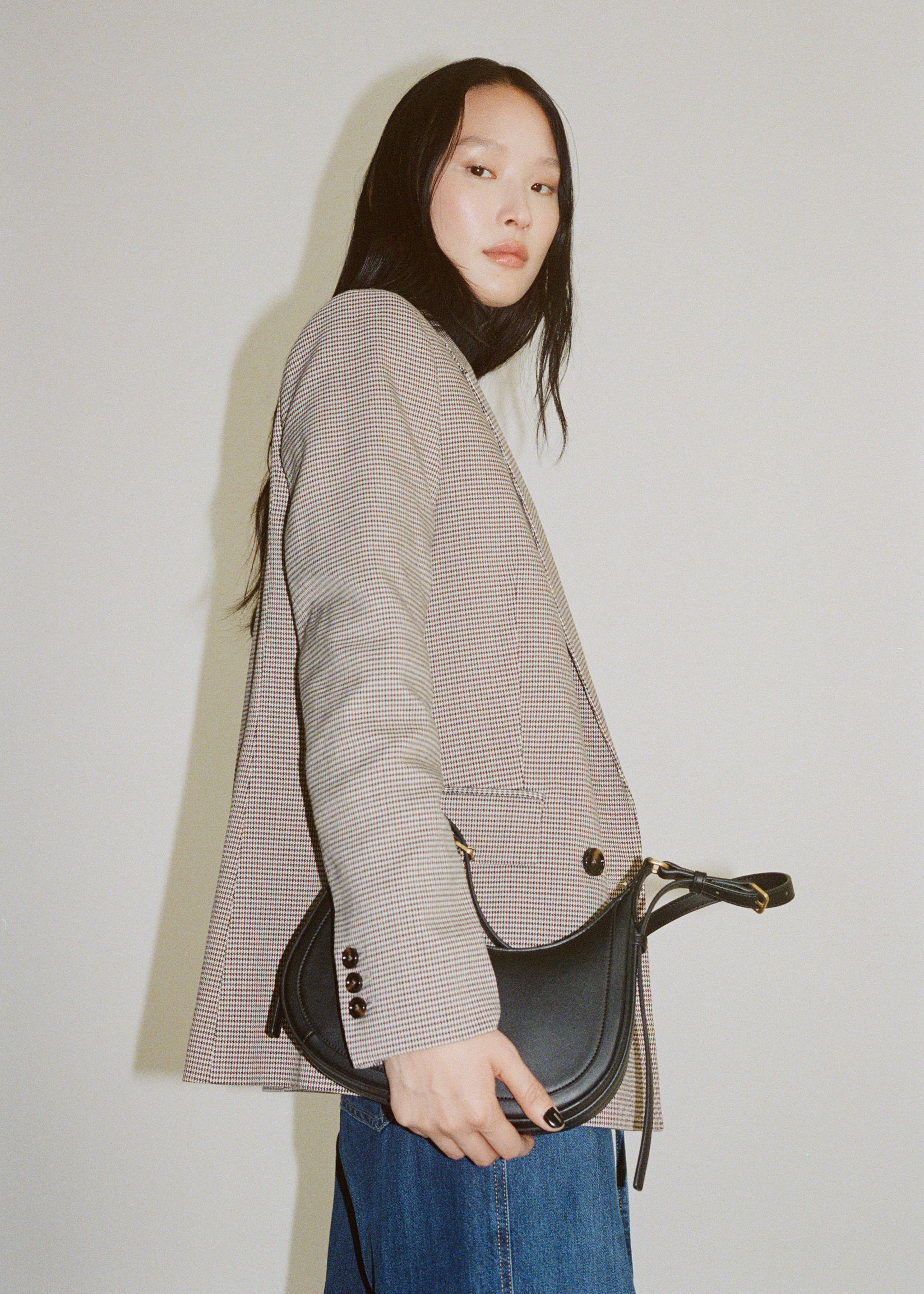 Double-breasted jacket - Details of the article 7, Brown. Ref: 87050355-00.