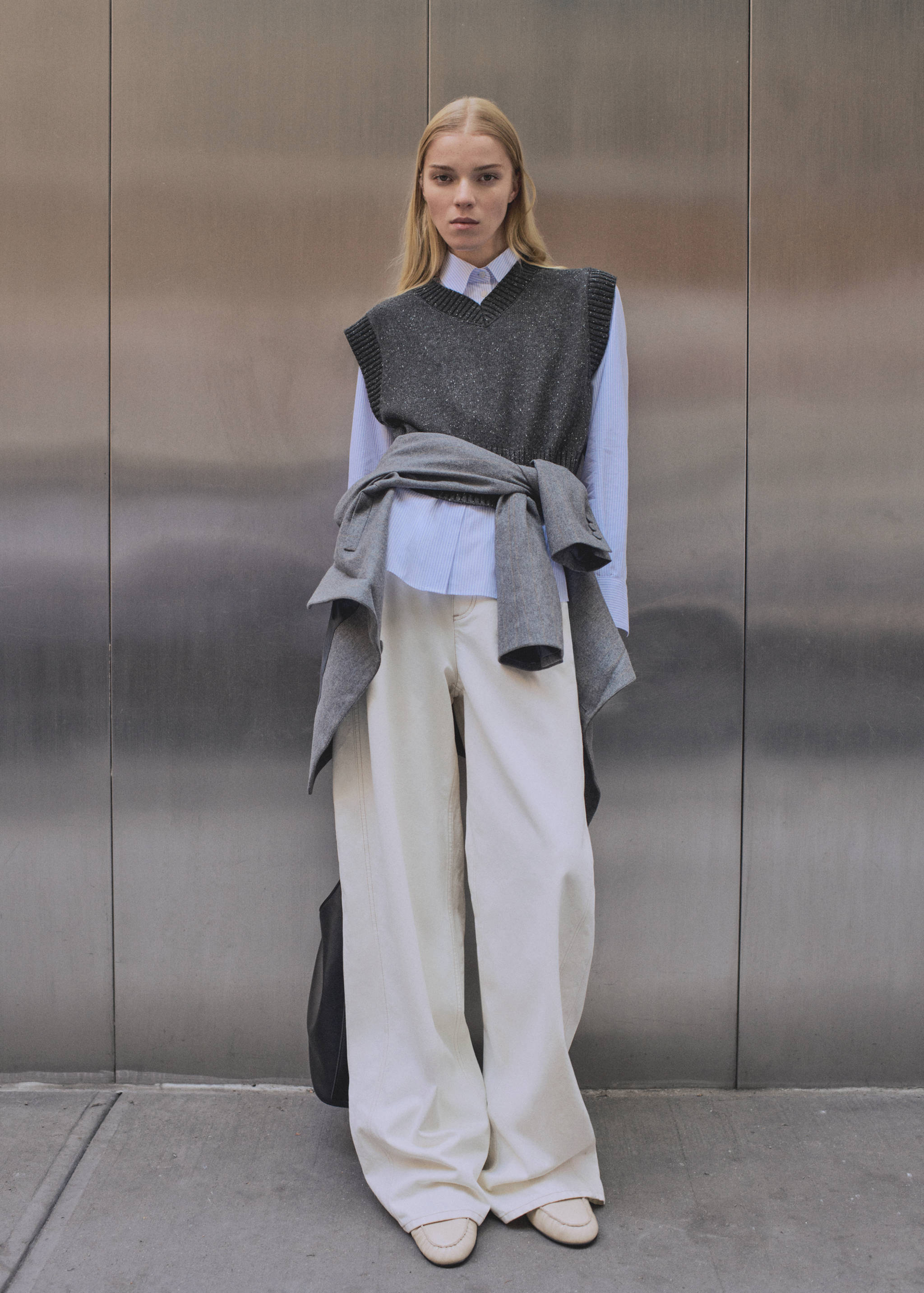 Stickad väst v-ringning - Allmän bild