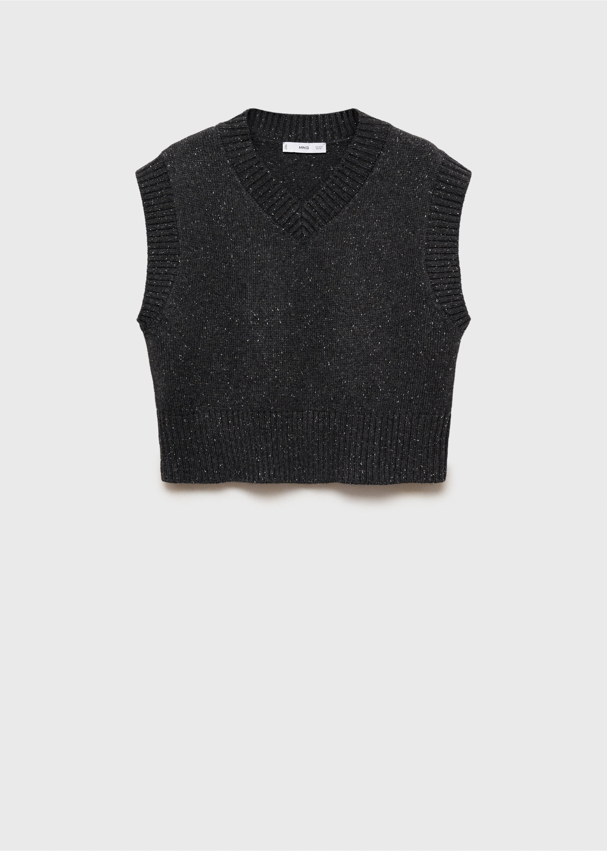 Stickad väst v-ringning - Artikel utan modell, Medium Heather grå. Ref: 87050361-00.